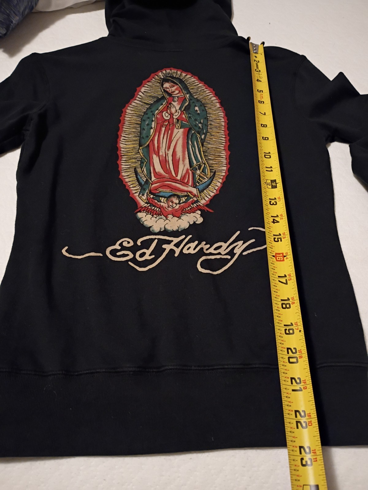 Ed Hardy~ Zip-Up Hoodie Reverse -Virgin Mary