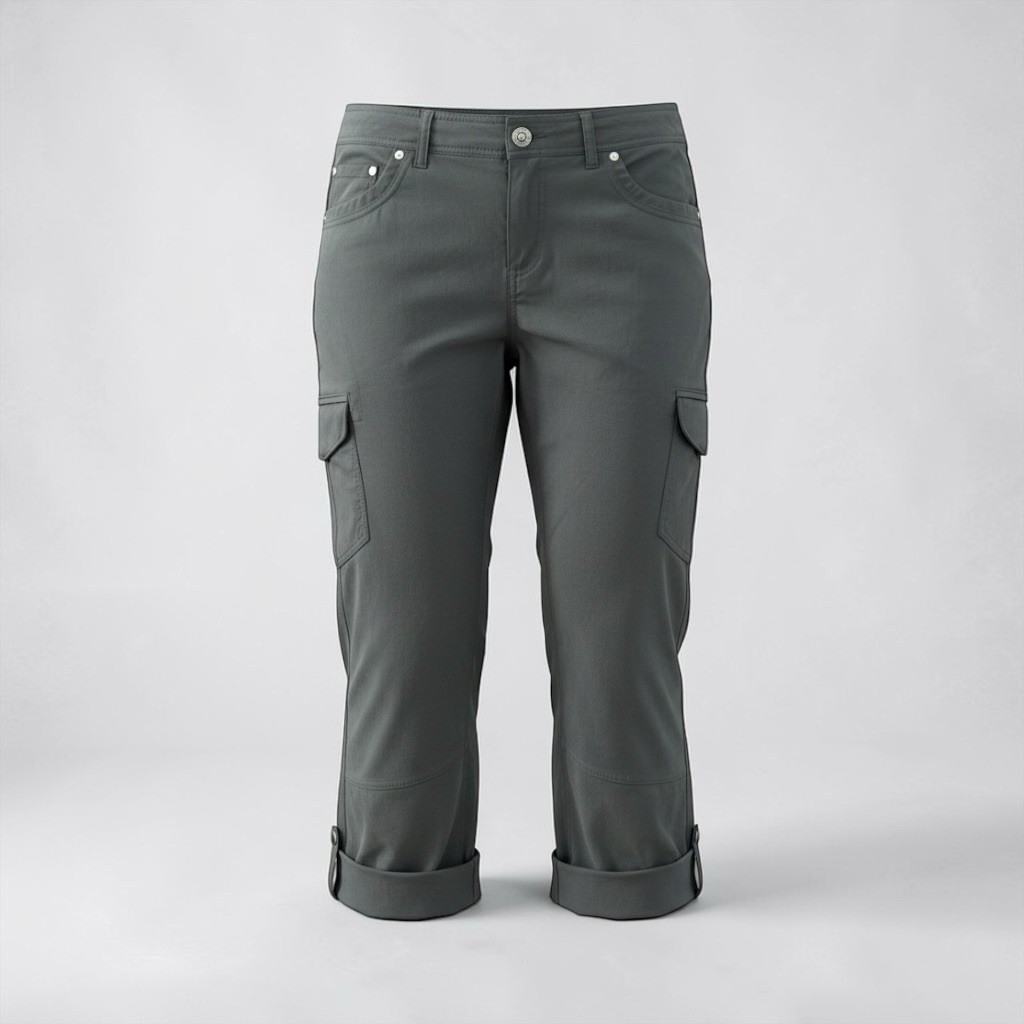 Kuhl Womens Cargo Pants Convertible Dark Gray Blk Sz 12 Reg Mid Rise Never Worn