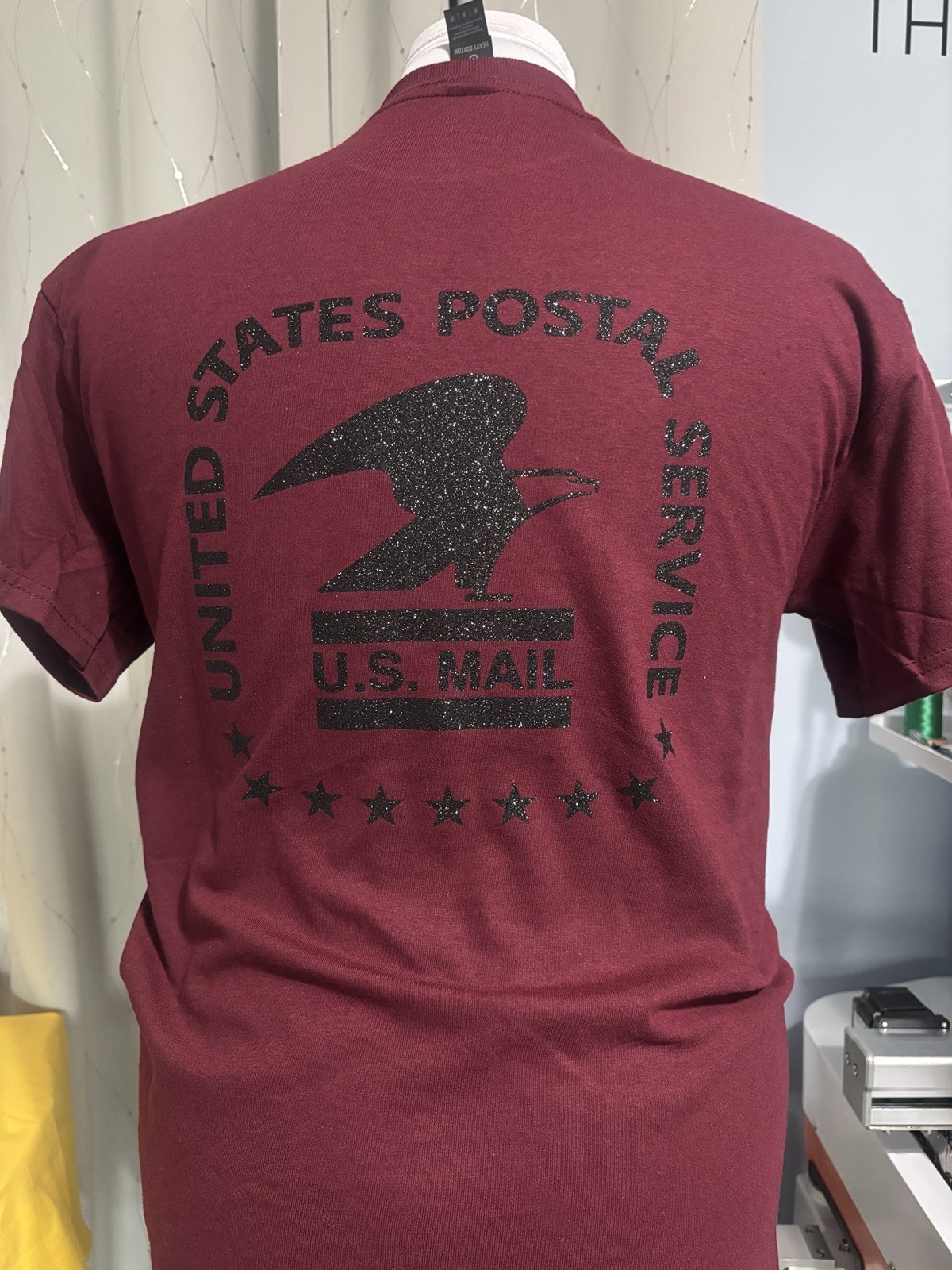 Customizable postal inspired tshirt. You pick shirt color and vinyl color.
