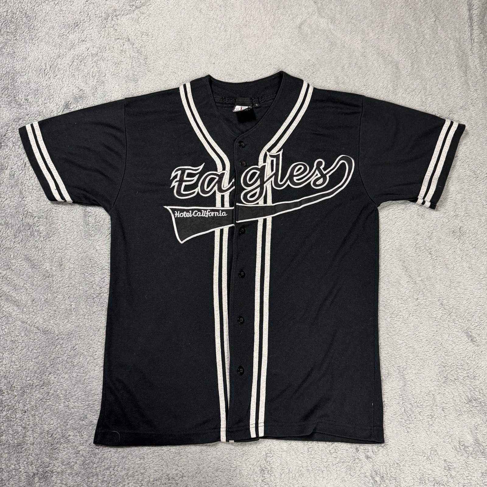 Vintage The Eagles Hotel California Tour 2002 Baseball Jersey Size Large Black