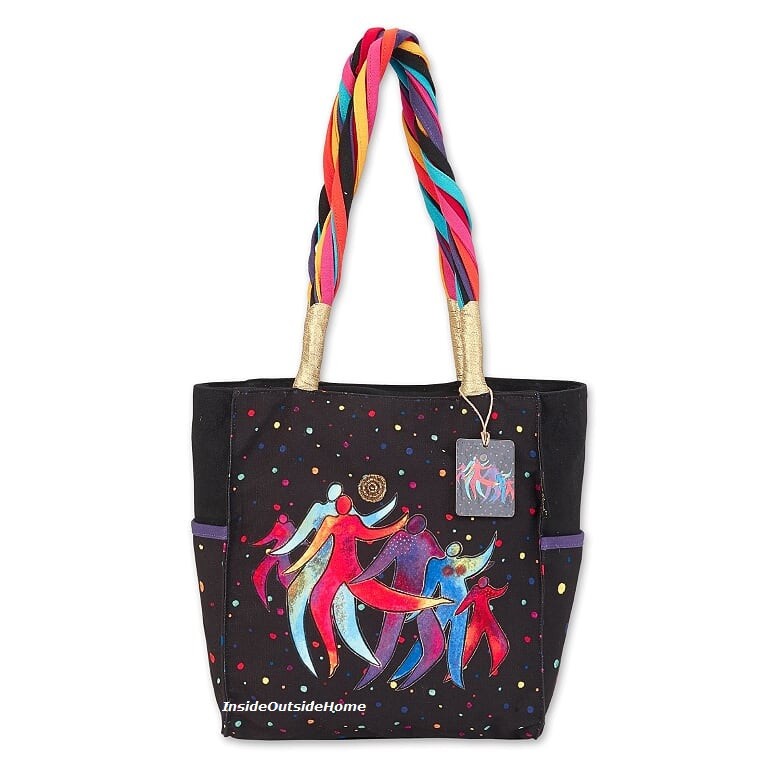 Laurel Burch Dancing Spirits People Sun r Moon MEDIUM Tote Bag 15 x3.5 x12.75New
