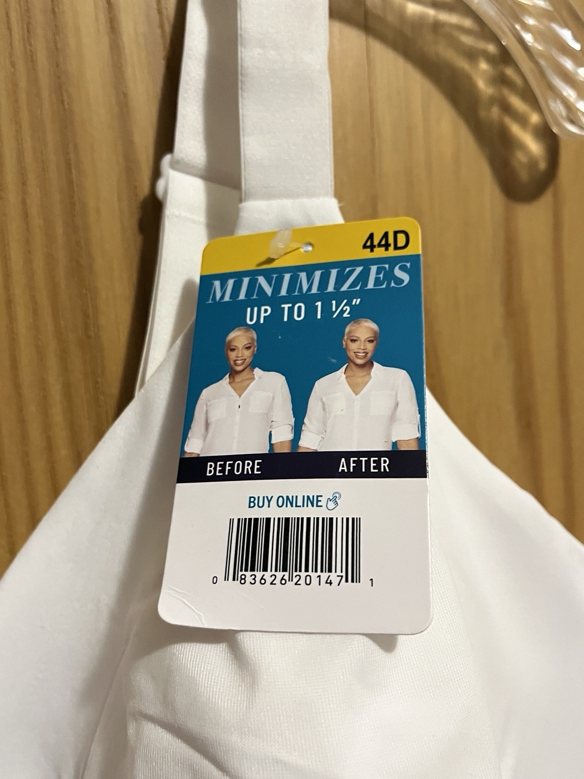 New size 44D Vanity Fair minimizer bra 76084 white underwire Radiant Collection