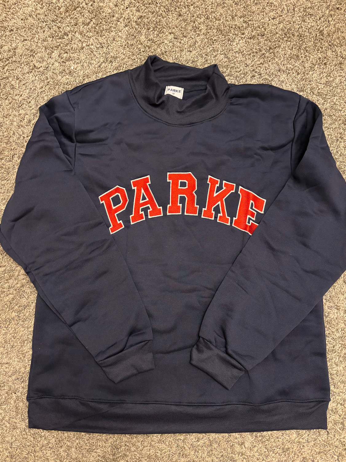 💙 Parke Mockneck Sweatshirt Coastal Varsity Blue New Fast USA Shipping 🇺🇸