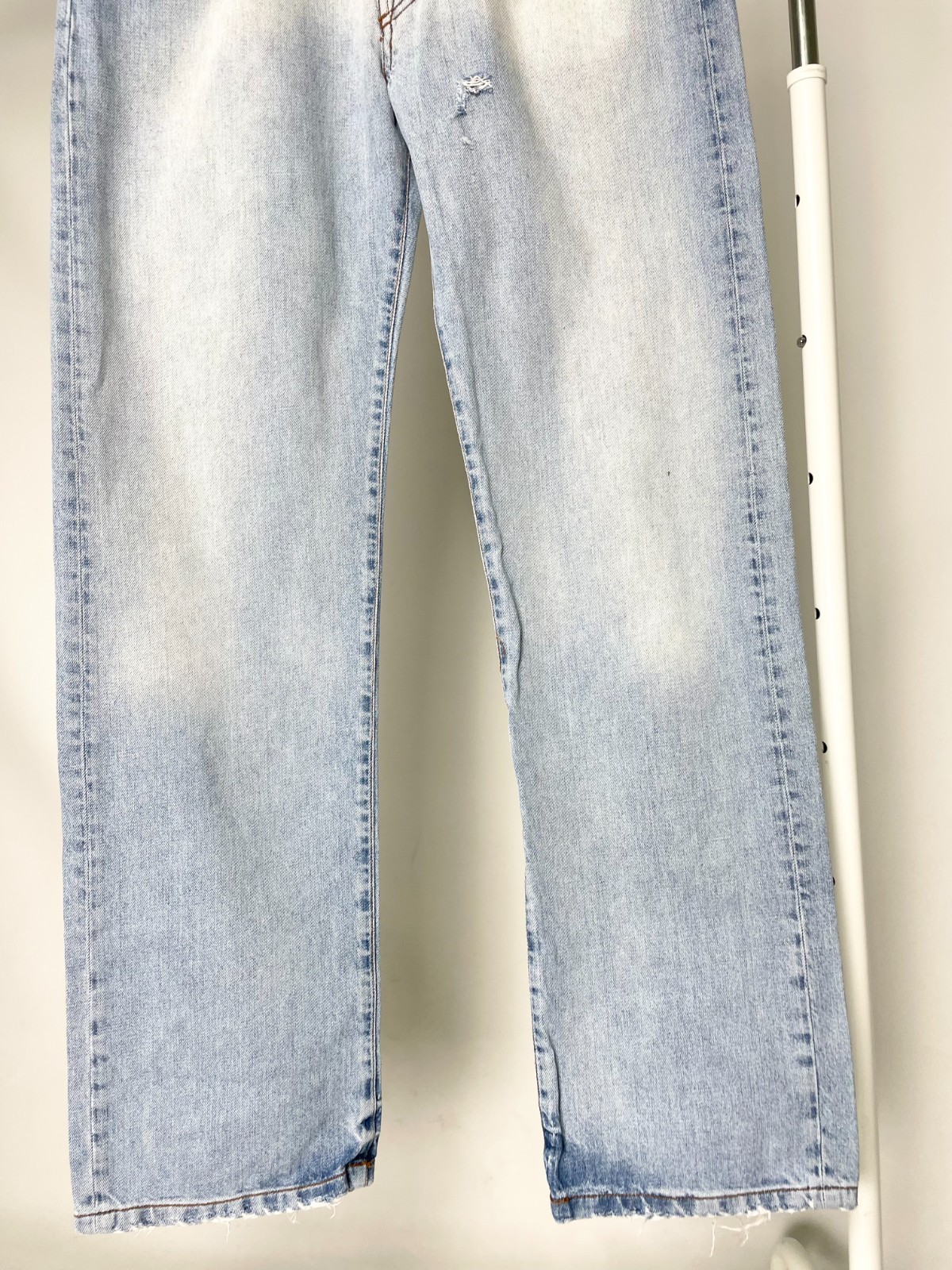 Stone Island Denim ( Size 34 ) Vintage Distressed Faded Light Blue Jeans Pants