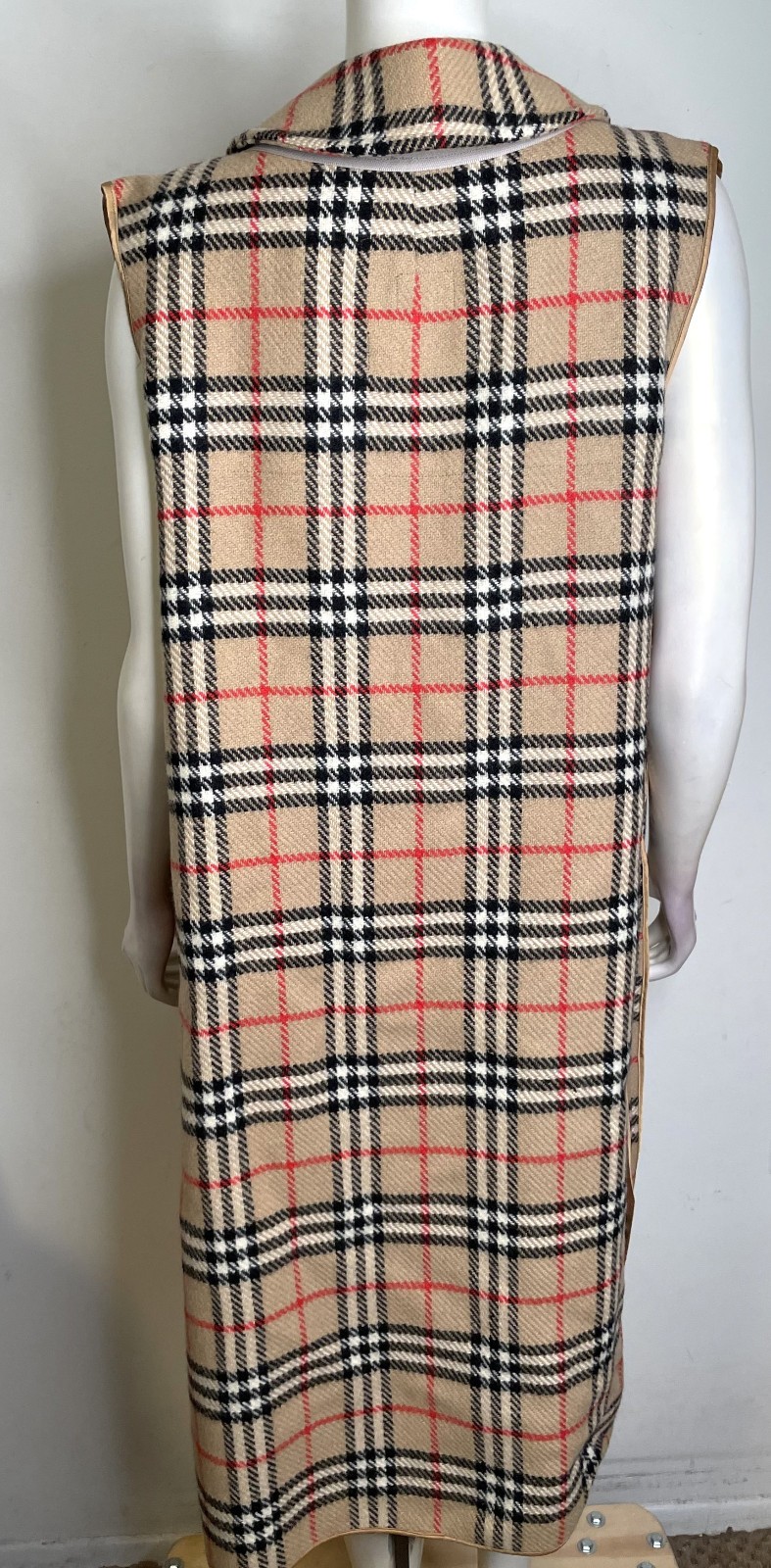 VTG Burberry’s Nova Check Trench Coat Lining + Collar ONLY S M L Wool Zip In Out