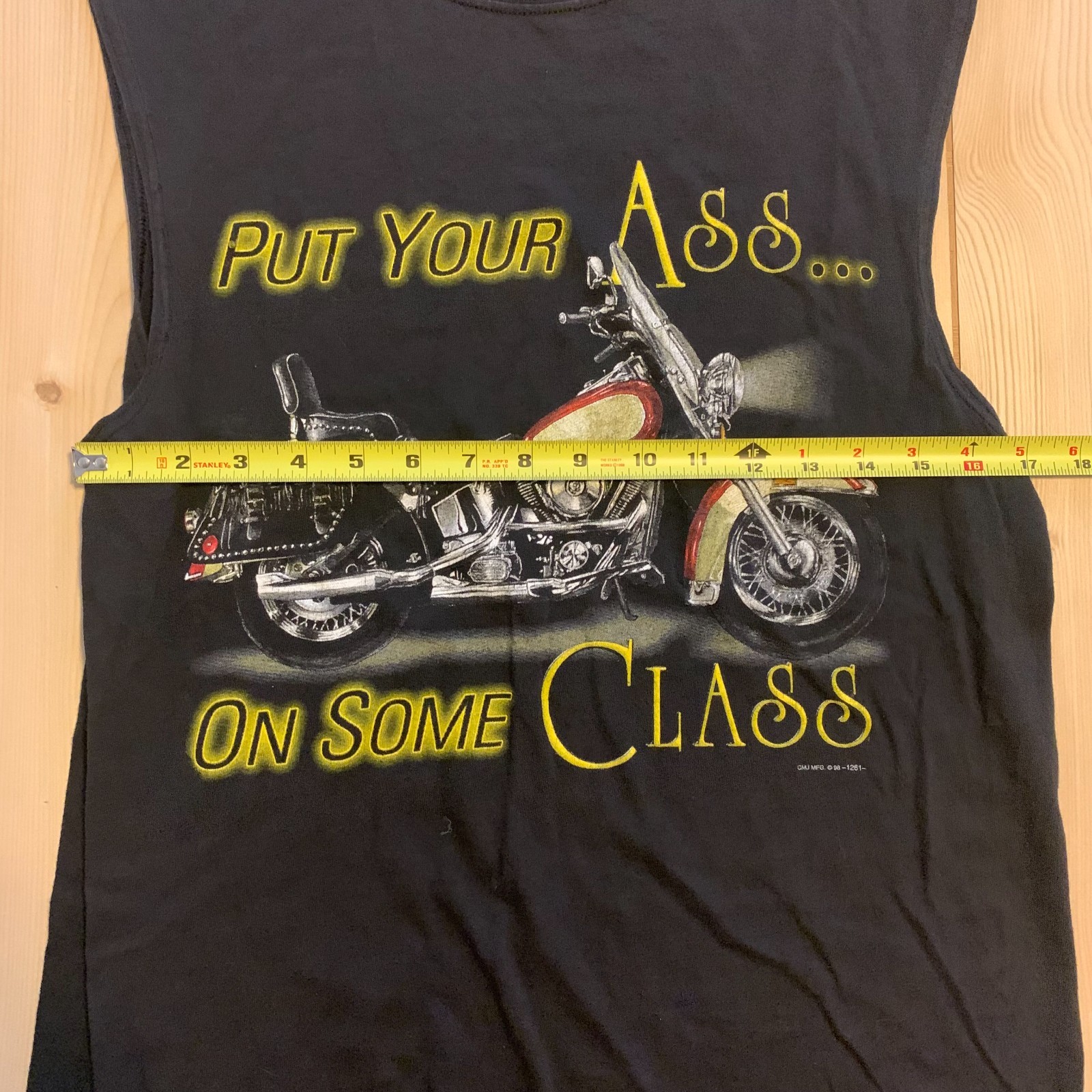 Vintage American Biker Put Your Ass On Some Class Motorcycle Sleeveless Shirt M