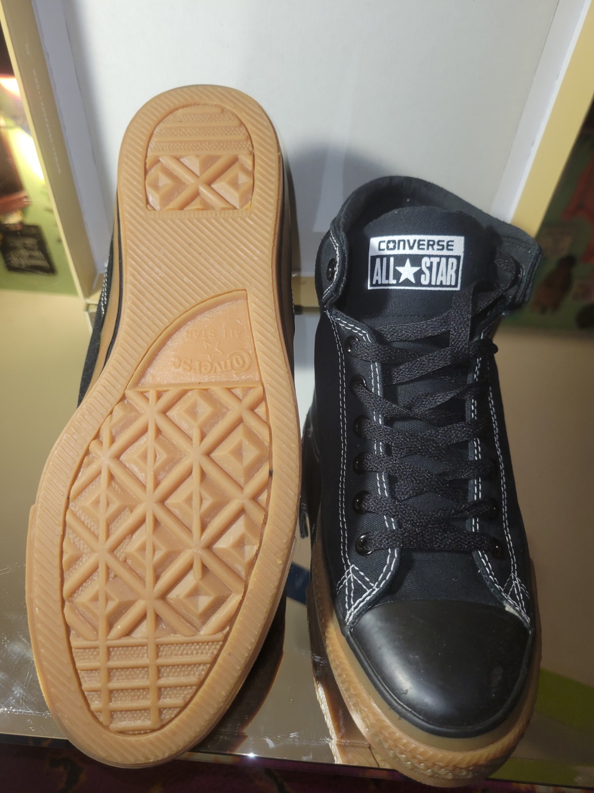 Converse Chuck Taylor All Star High Street Mid Shoe Black w/White Stitch 11 Mens
