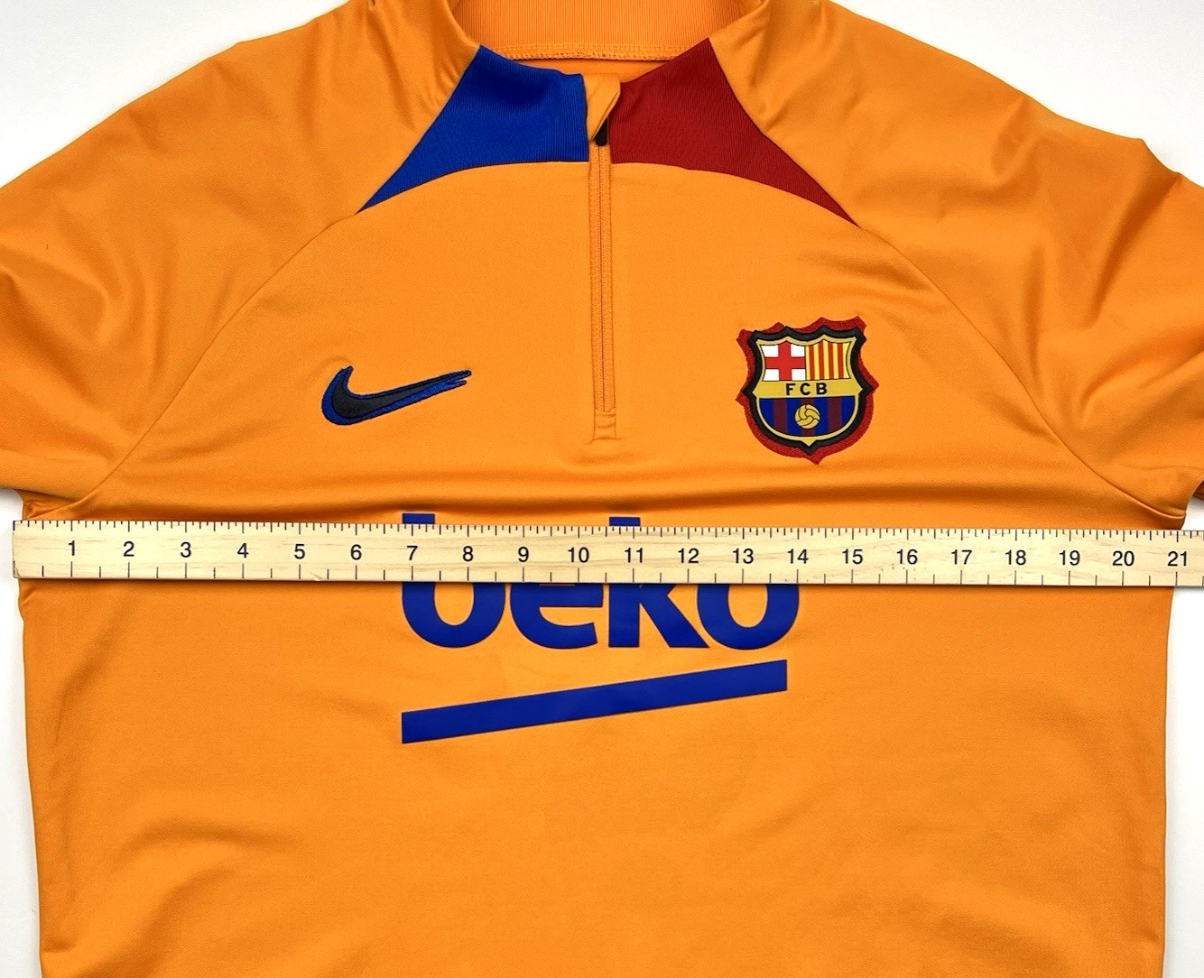 FC Barcelona Nike 21/22 Strike Drill Top Mens Large Orange Dry-Fit Quarter Zip