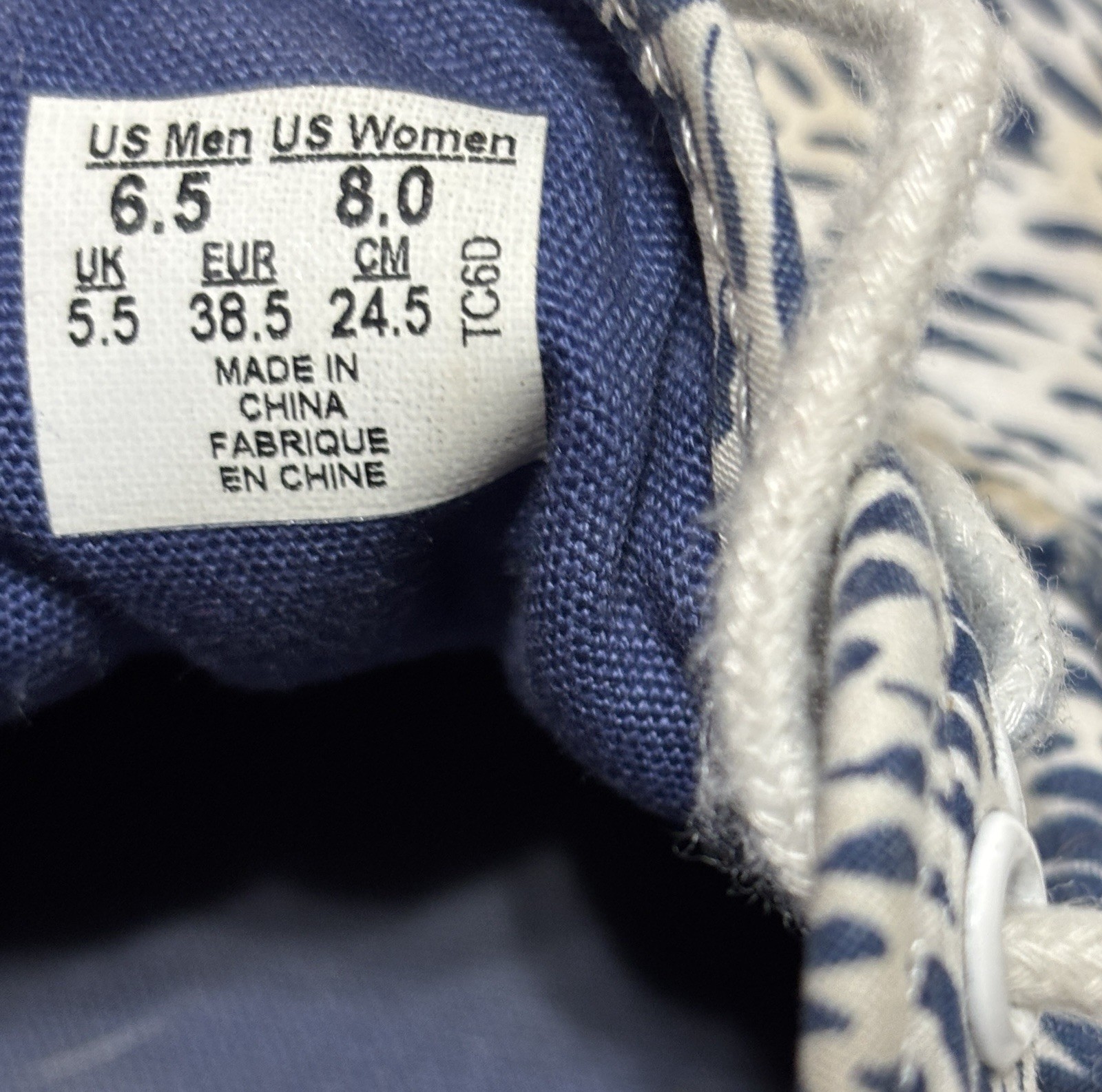 Vans off the wall Unisex Lace Boarding shoes US Men 6.5, Women 8 Blue/White
