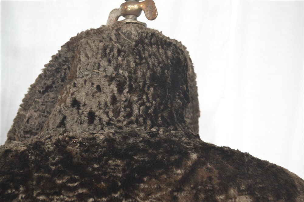 antique coat faux fur Creations Geraldo Paris beaver brown 1940 style bust 42