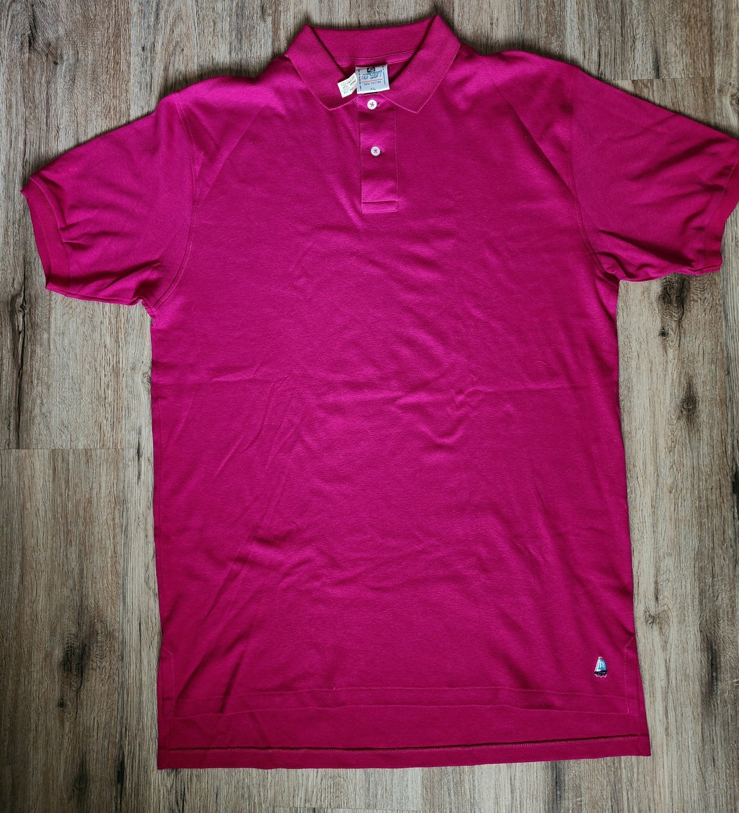 Men’s XL Tall Dark Magenta Cotton Polo Norsport Shirt Short Sleeve NWT