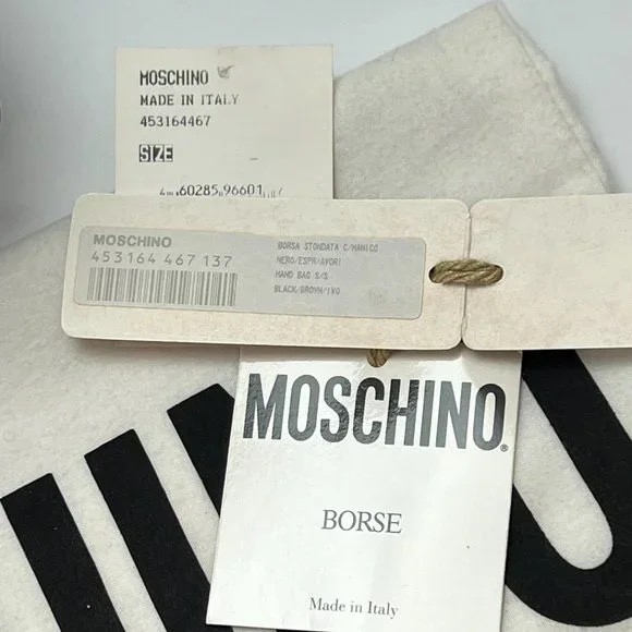 MOSCHINO Redwall Tricolor Polished Leather Bag Made in Italy