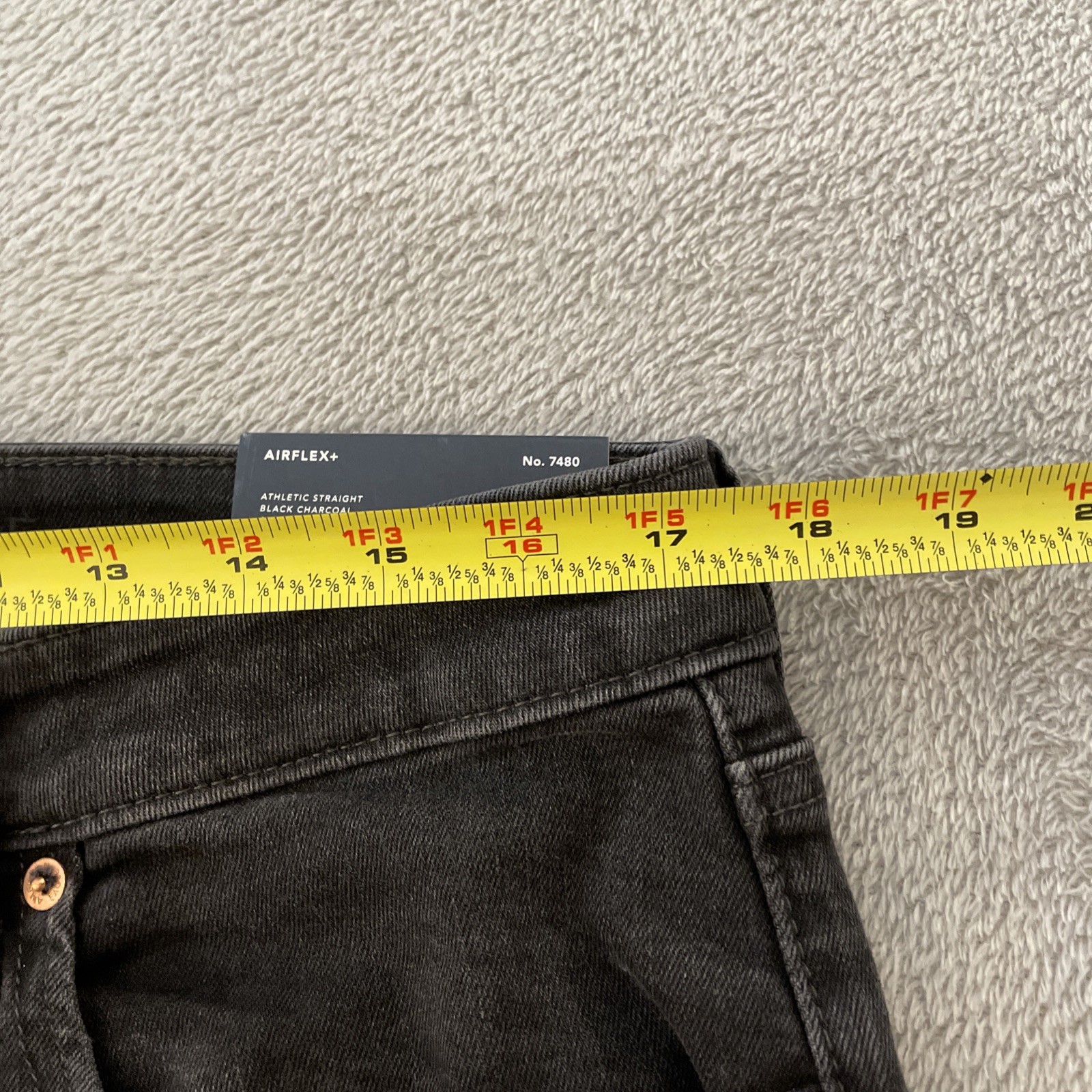New American Eagle Athletic Straight Jeans Men’s 34×36 Black Airflex Stretch NWT