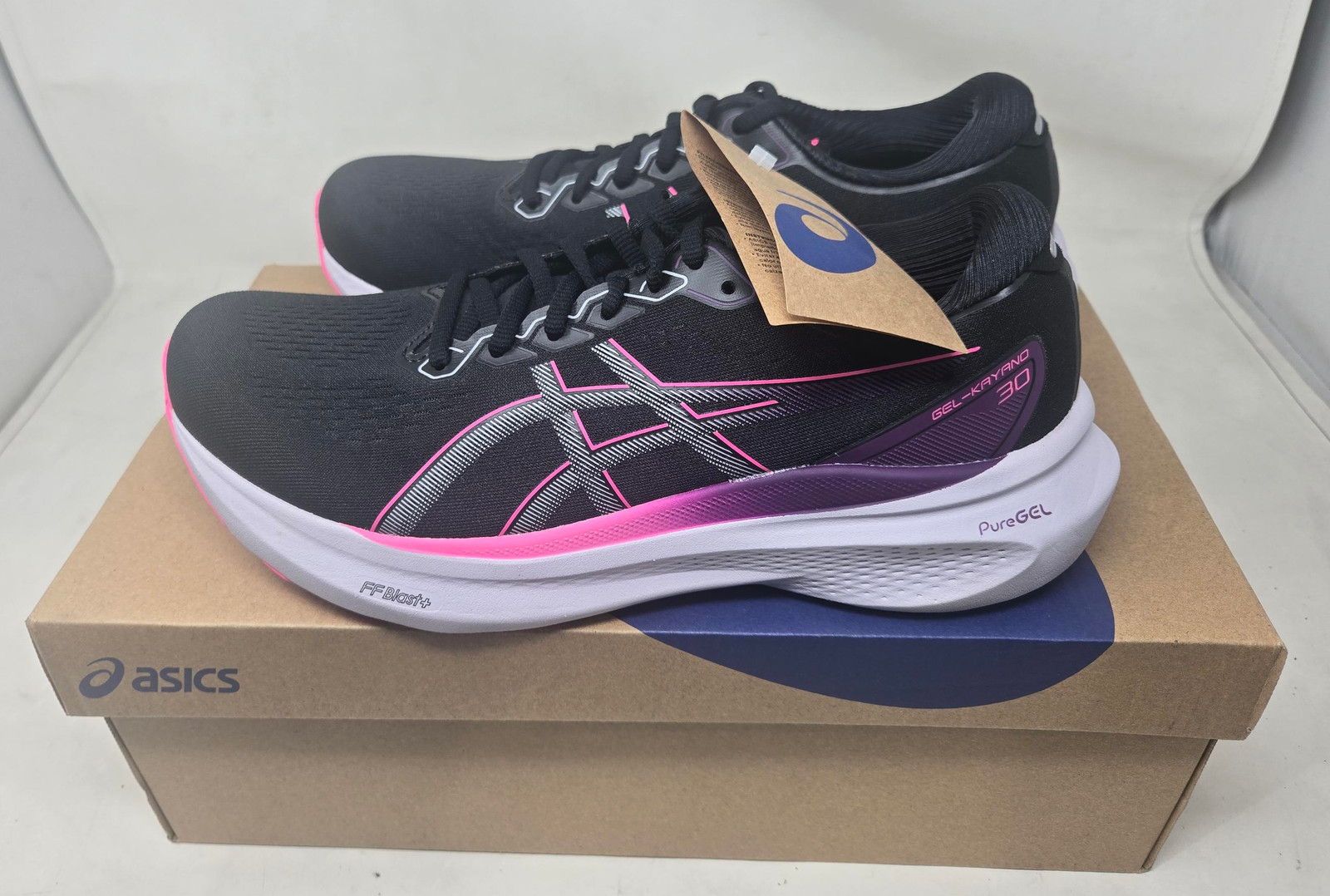 ASICS Women’s Gel-Kayano 30 Running Shoes, 9.5, Black/Lilac HINT