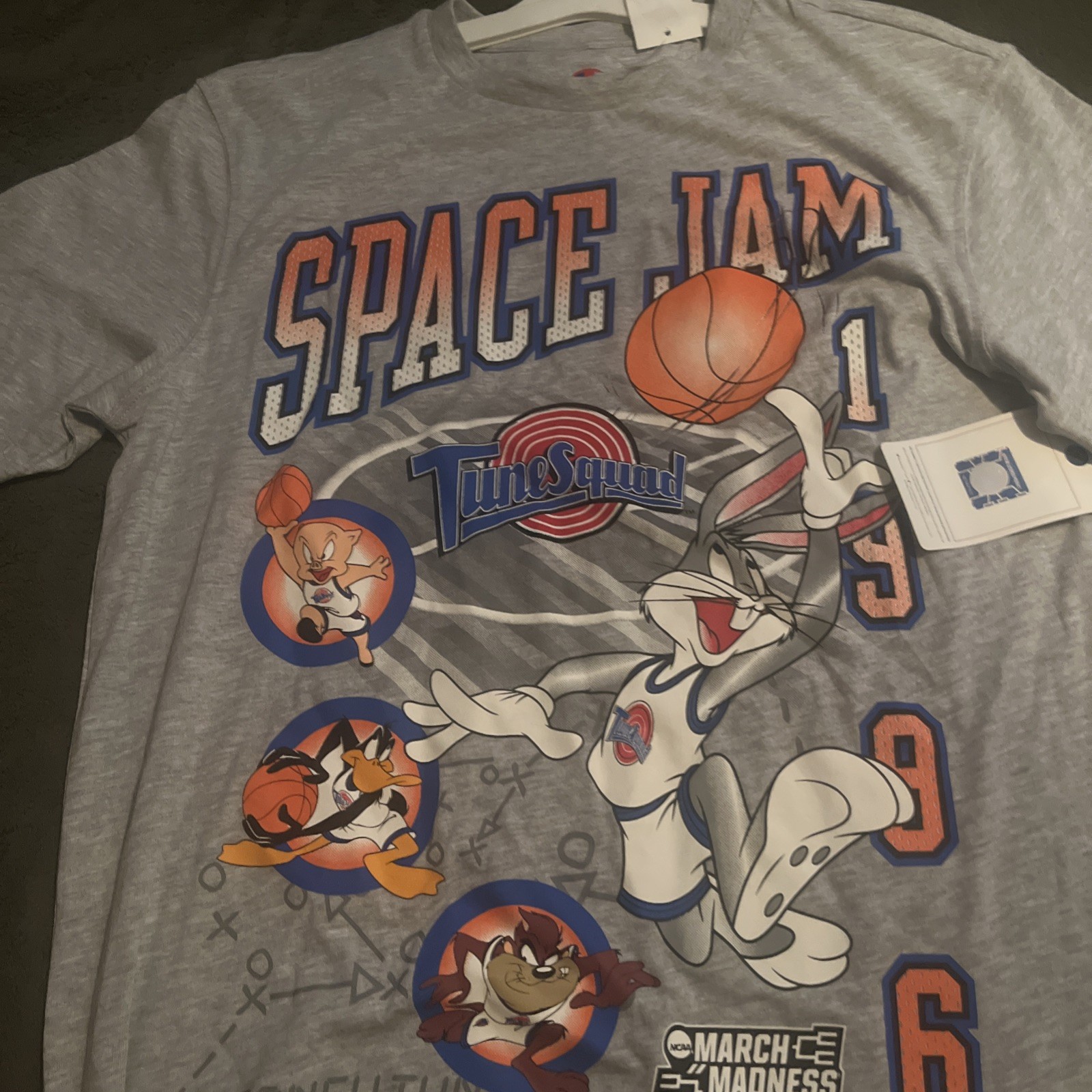 Champion × Space Jam Looney Tunes T‑Shirt  Size S Gray Basketball Graphic New