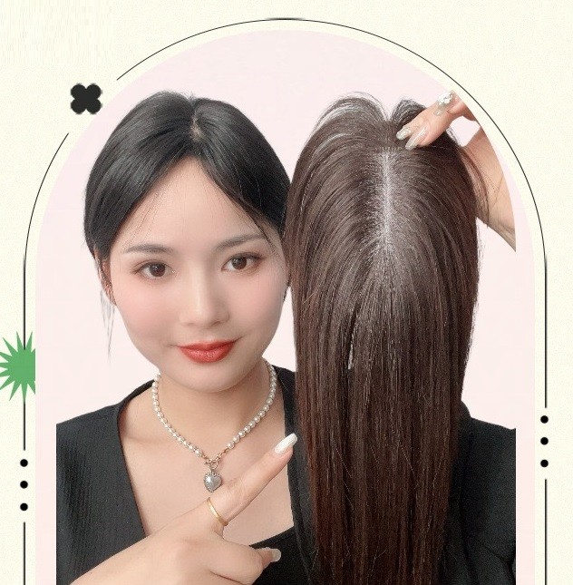 2.36″x4.7″Free Parting Silk Top 100% Real Human Hair Topper Clip in 6″, 8″, 12″