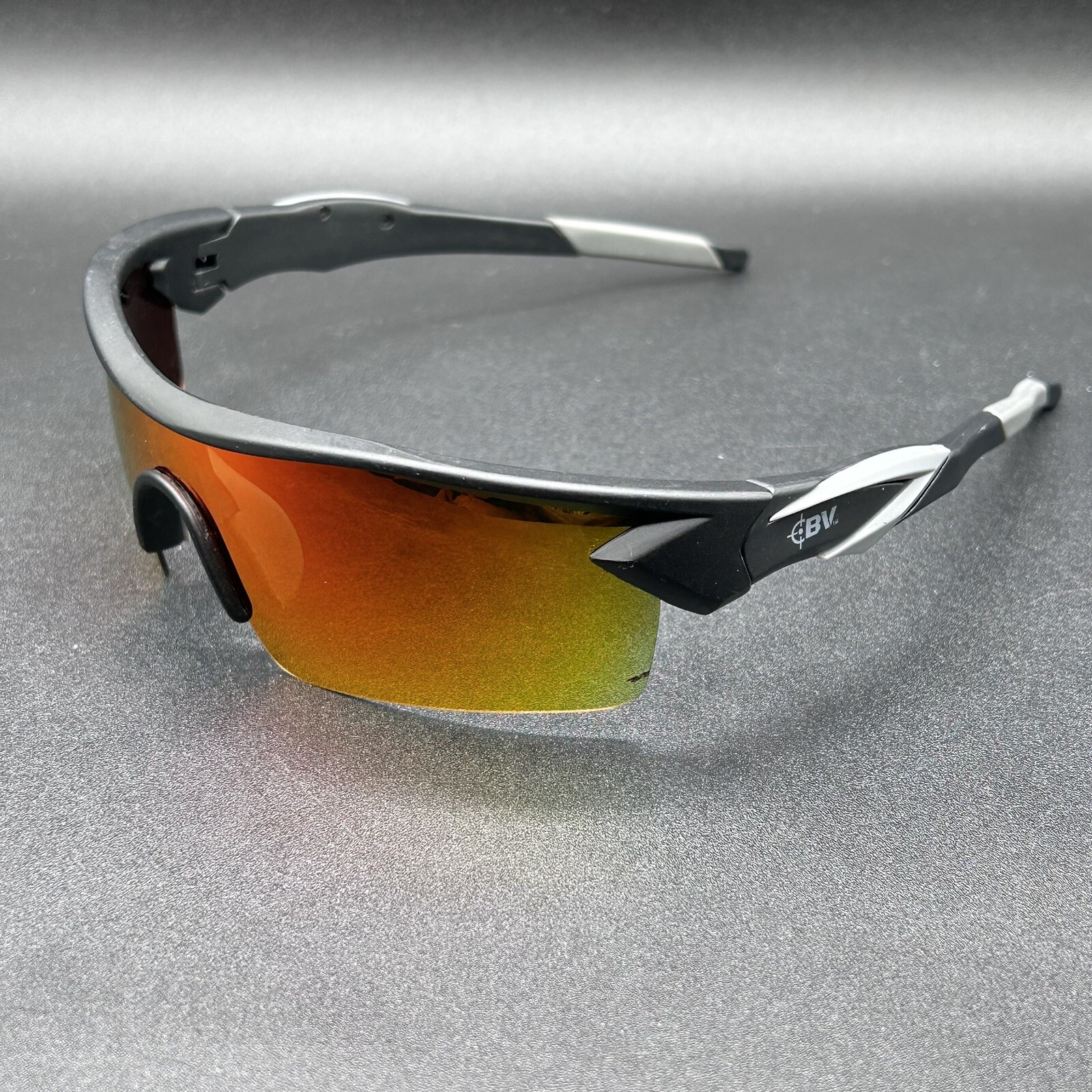 Battle Vision Z22-1518 Anti-Glare Wrap Sunglasses Matte Black Polarized Used