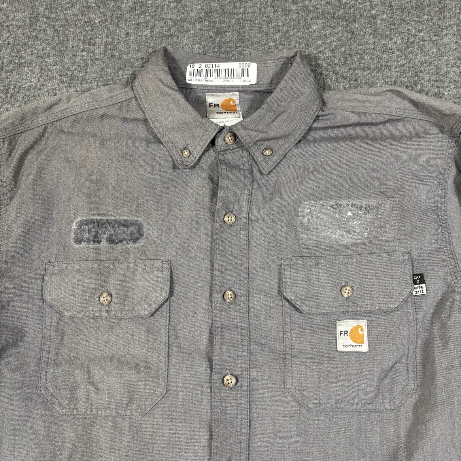 3 Carhartt FR Long Sleeve Shirt Button Up Flame Resistant Men Large Reg Work Lot