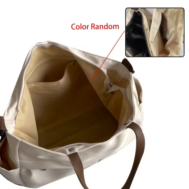 Women Nylon Tote Large Capacity Shoulder Handbag Multi Pocket Casual Work School