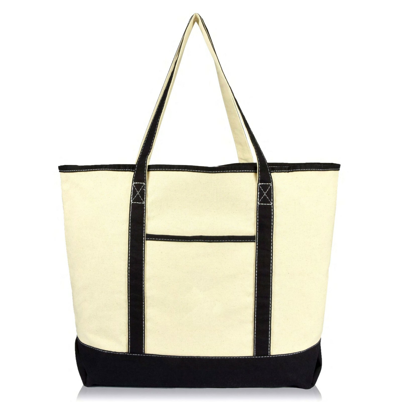 22″ Extra Large Open Top Shopping Tote Grocery Bag with Outer Pocket