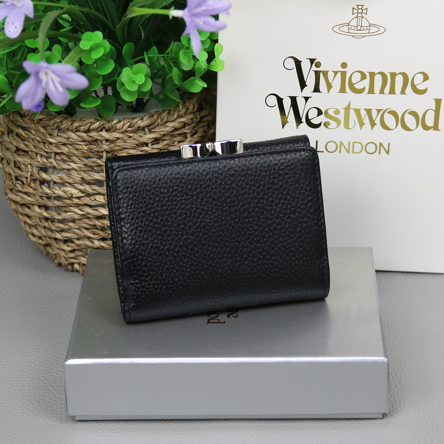 Vivienne Westwood Gamaguchi Trifold Wallet Black 11cm × 9cm × 3.5cm　