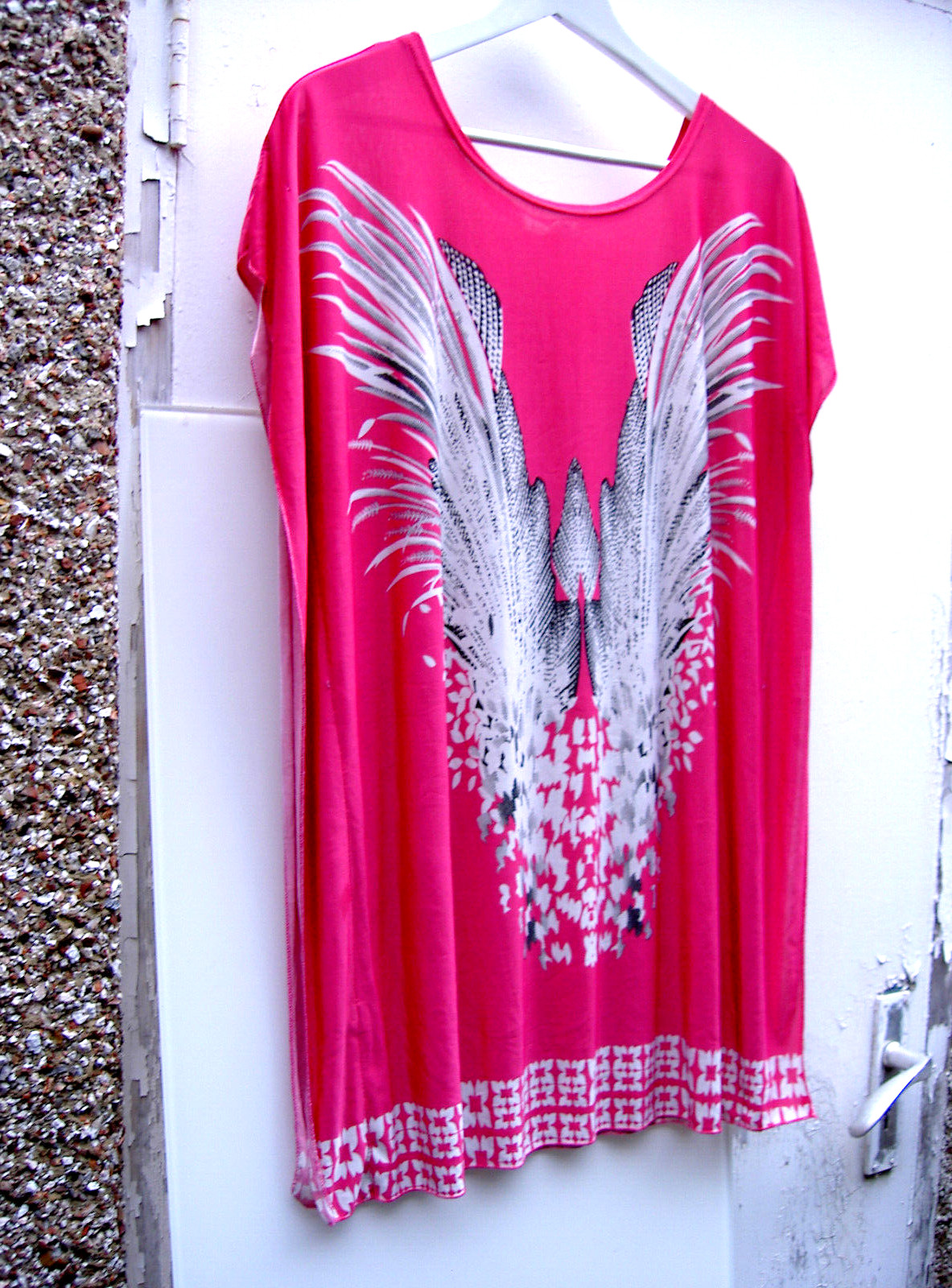 I BELLE XL BARBIE PINK ANGEL WING TOP SOFT PLUS SIZE