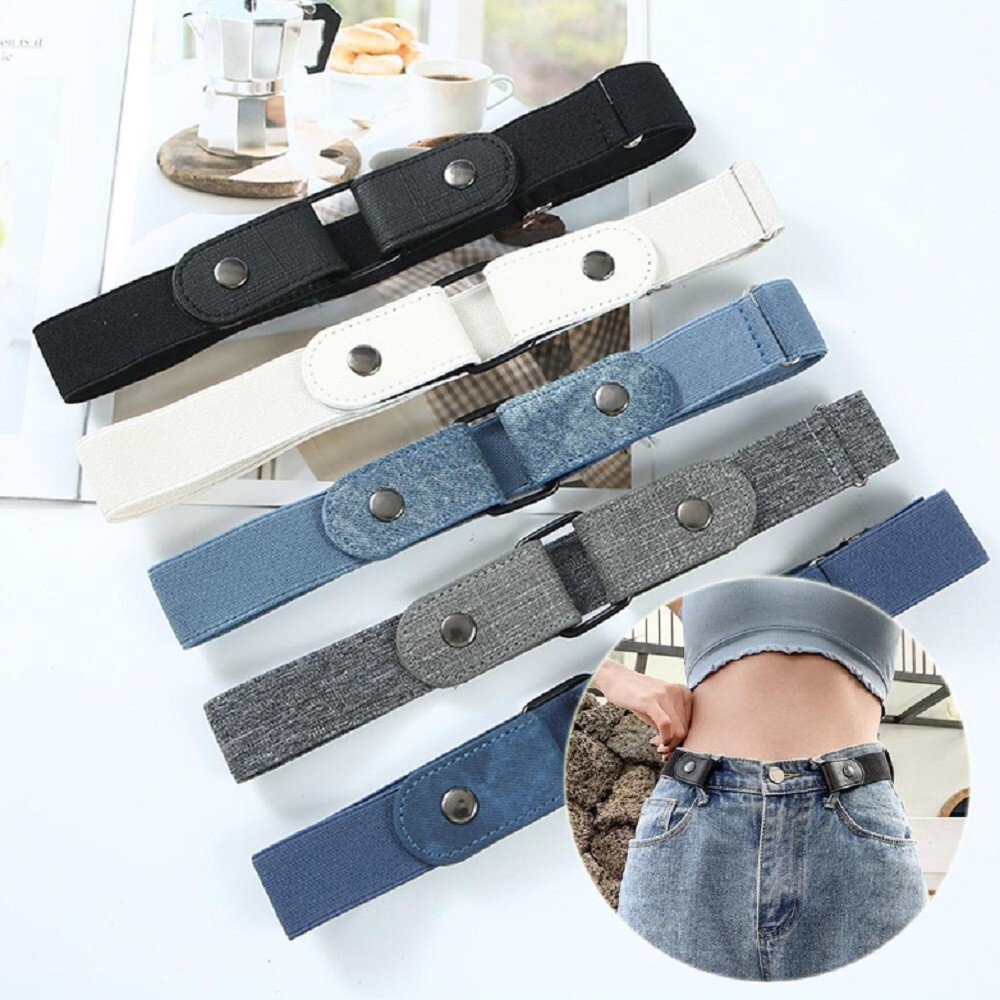 5 Ps No-Buckle Elastic Stretch Waist Belt- Buckle Free Hassle Stretch Waist Belt