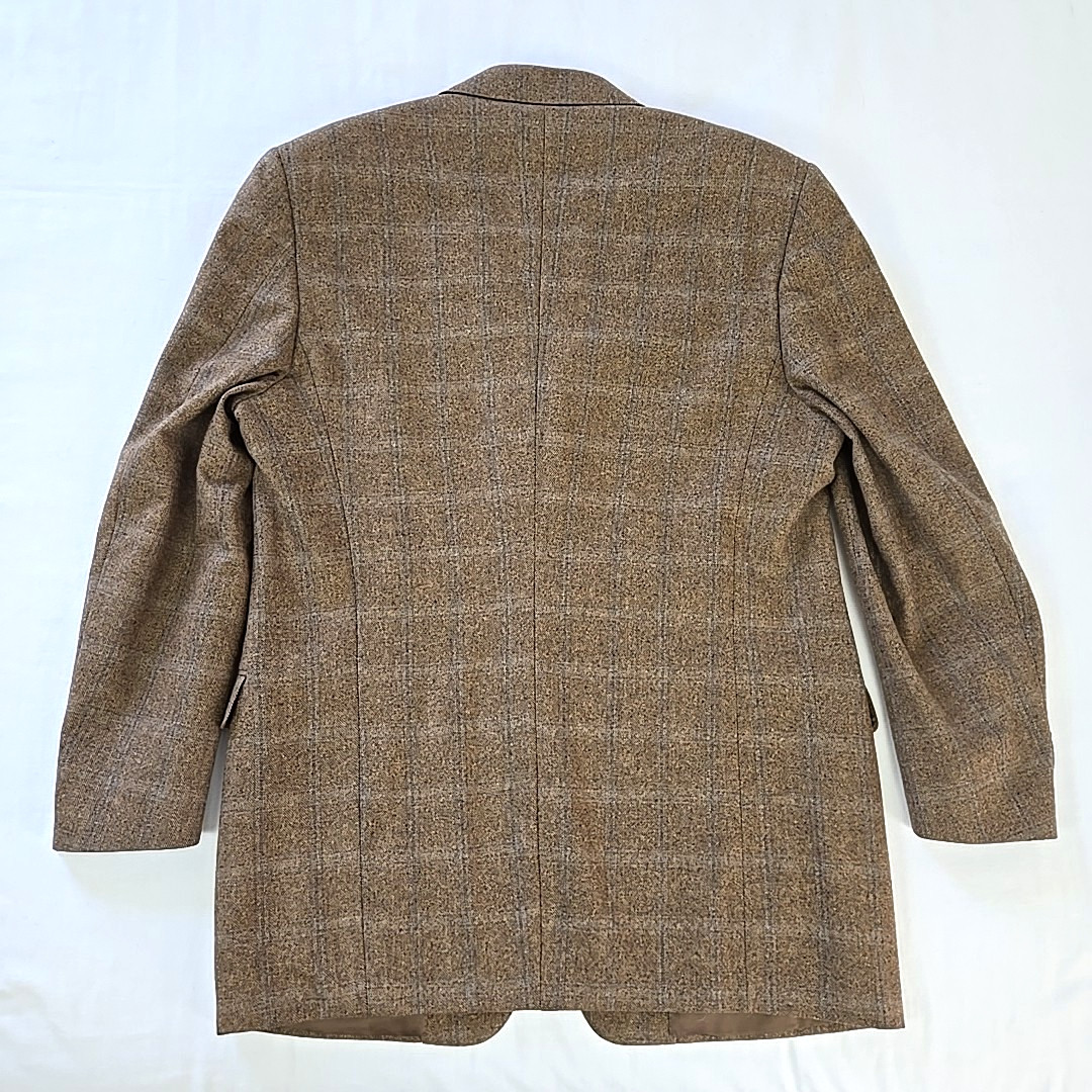 Canali Blue Label Wool Cashmere Blazer Tweed Jacket Window Pane EU 58 L US 46