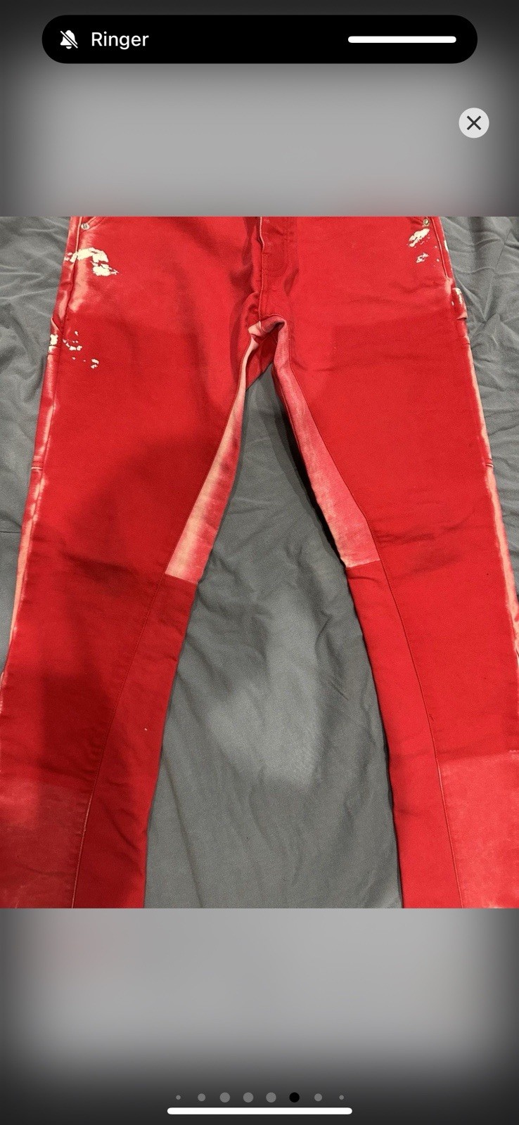 Gallery Dept. Men’s Carpenter Flare Red Acid Wash Paint Splatter Jeans 31