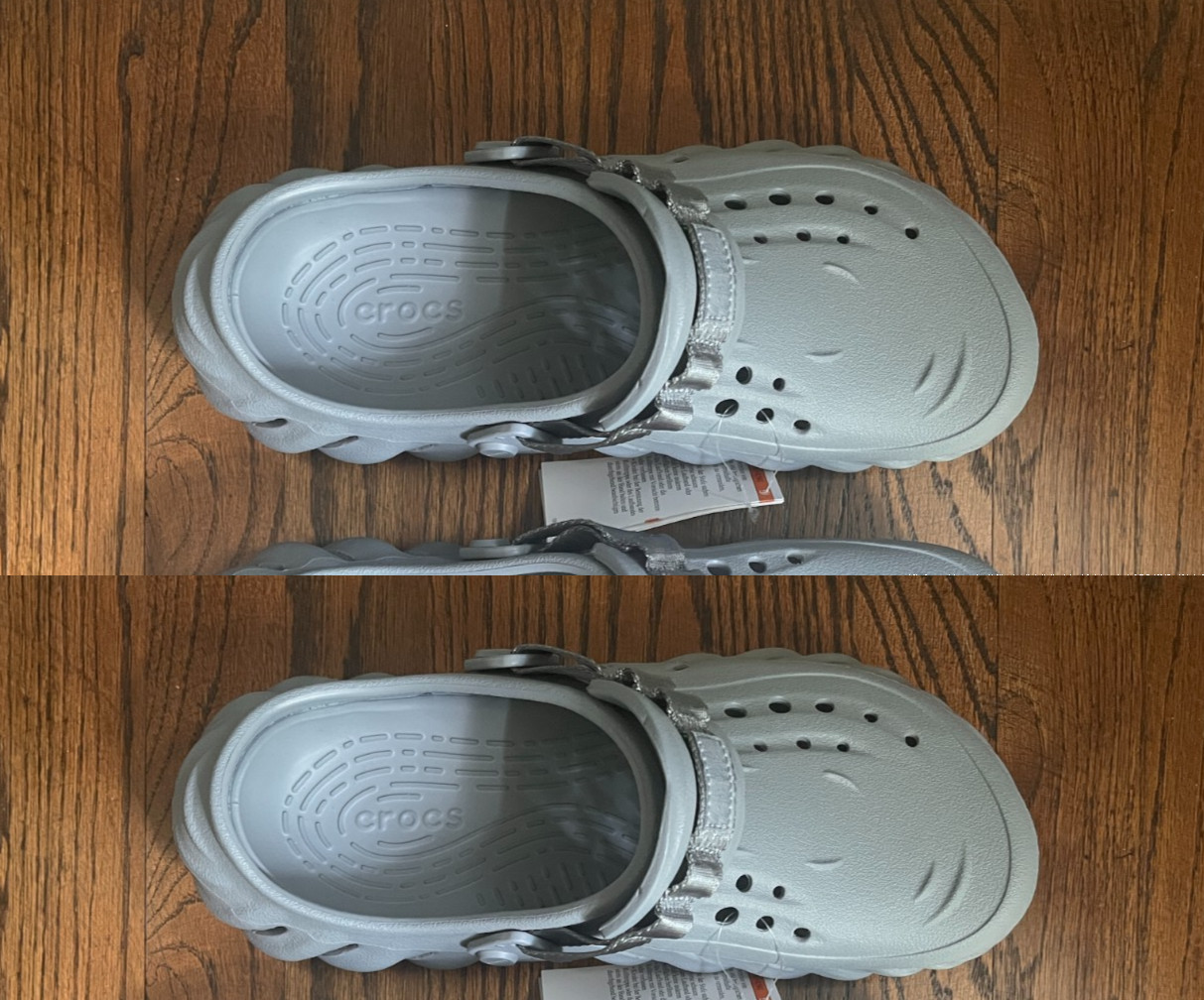 Crocs Concrete (Grey) Echo Clogs US Men 9 / Women 11 NWT