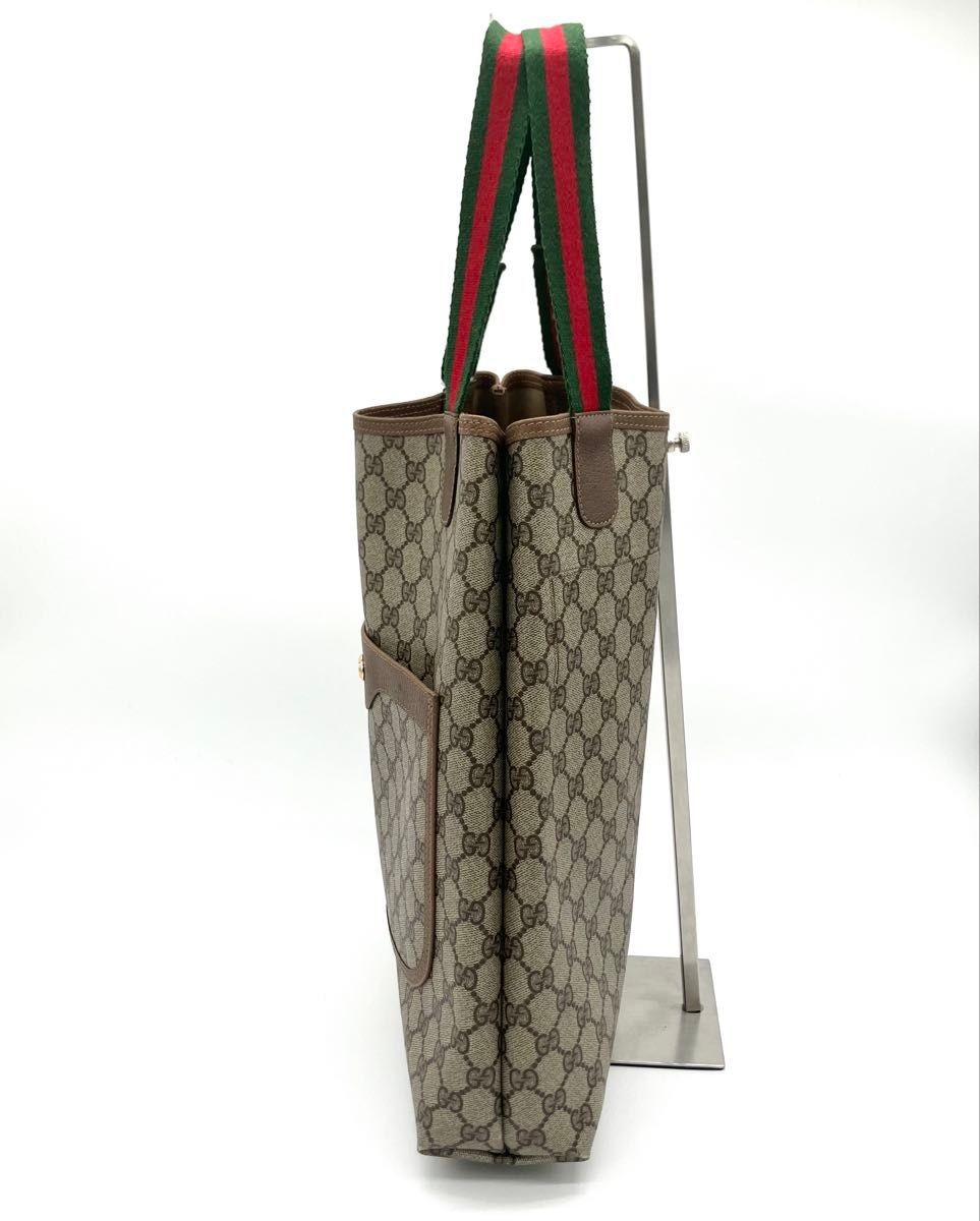 Gucci GG Supreme Sherry Line Tote Bag Interlocking Beige