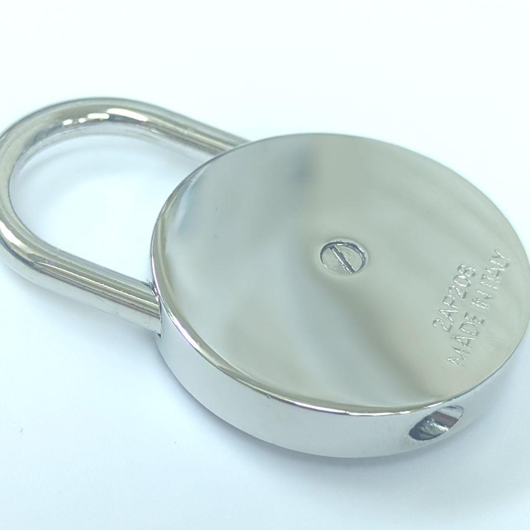 Authentic Miu Miu Padlock Charm Keychain Logo Key Red Silver Women’s Italy w/Box