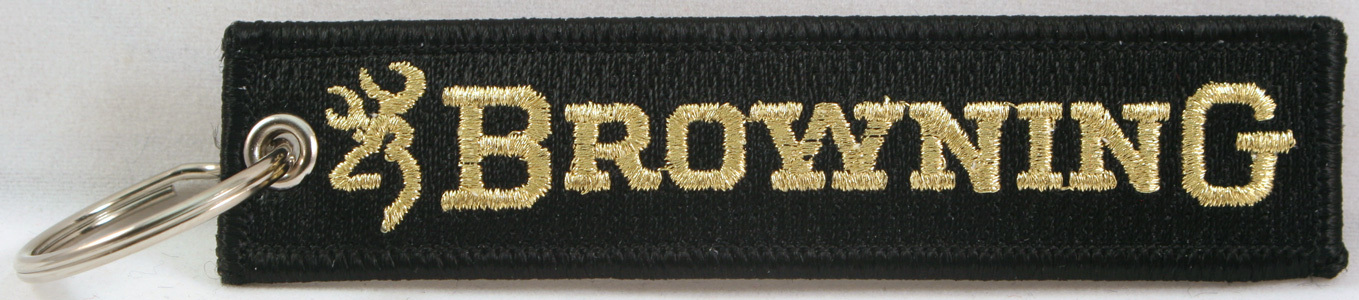 Browning Embroidered Key Chain, Firearms, Rifle key fob, 4.5 inches