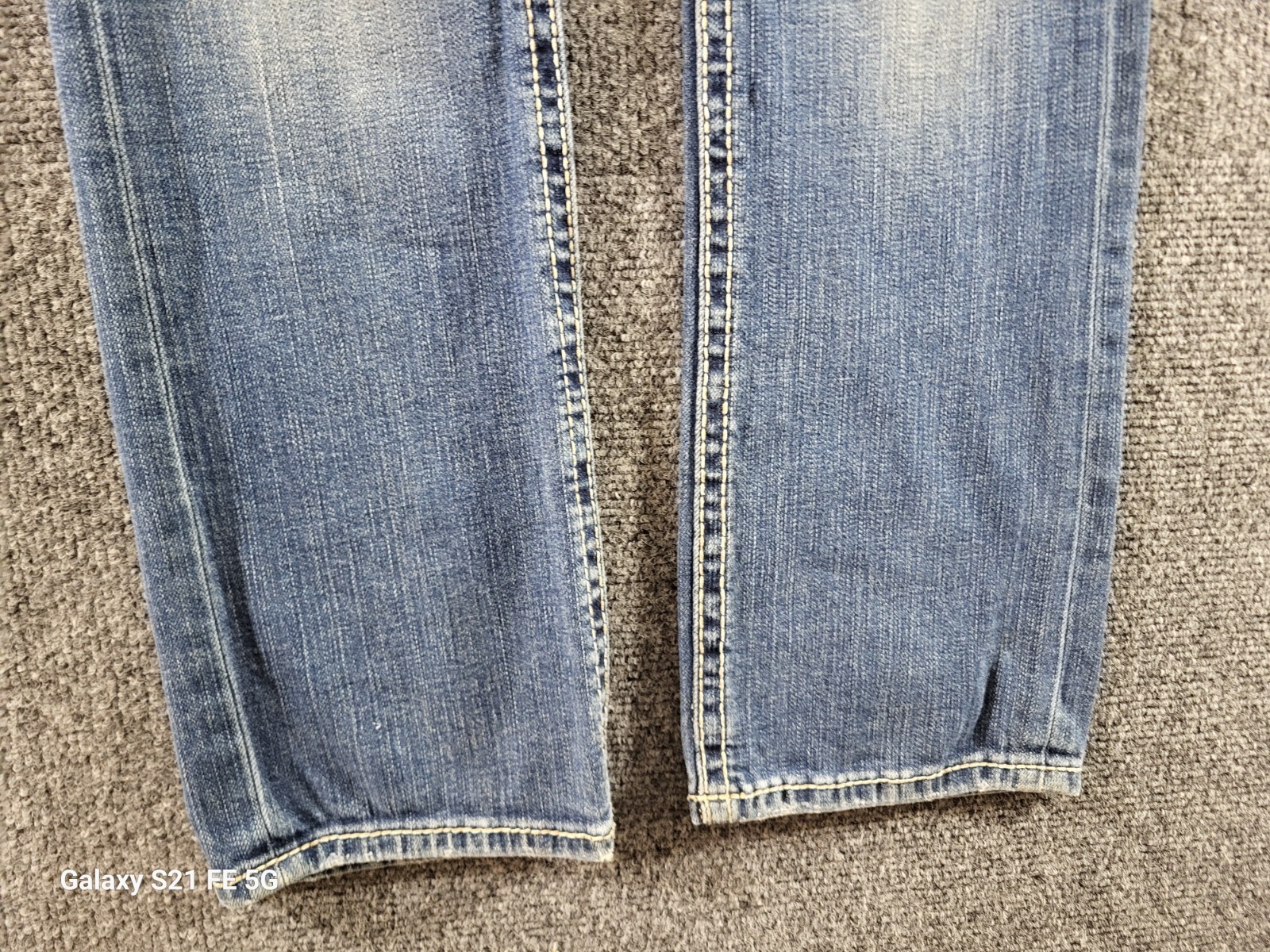 BKE Alec Straight Leg Jeans Men 28SX30 Med Wash Whiskering Honeycombing Stretch