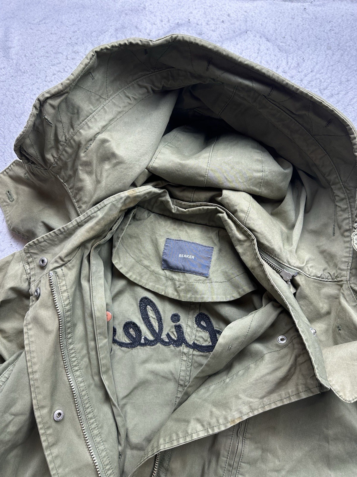 Men’s Beaker Japan Fishtail Parka Military Jacket Chainstitch Sz M Green Army