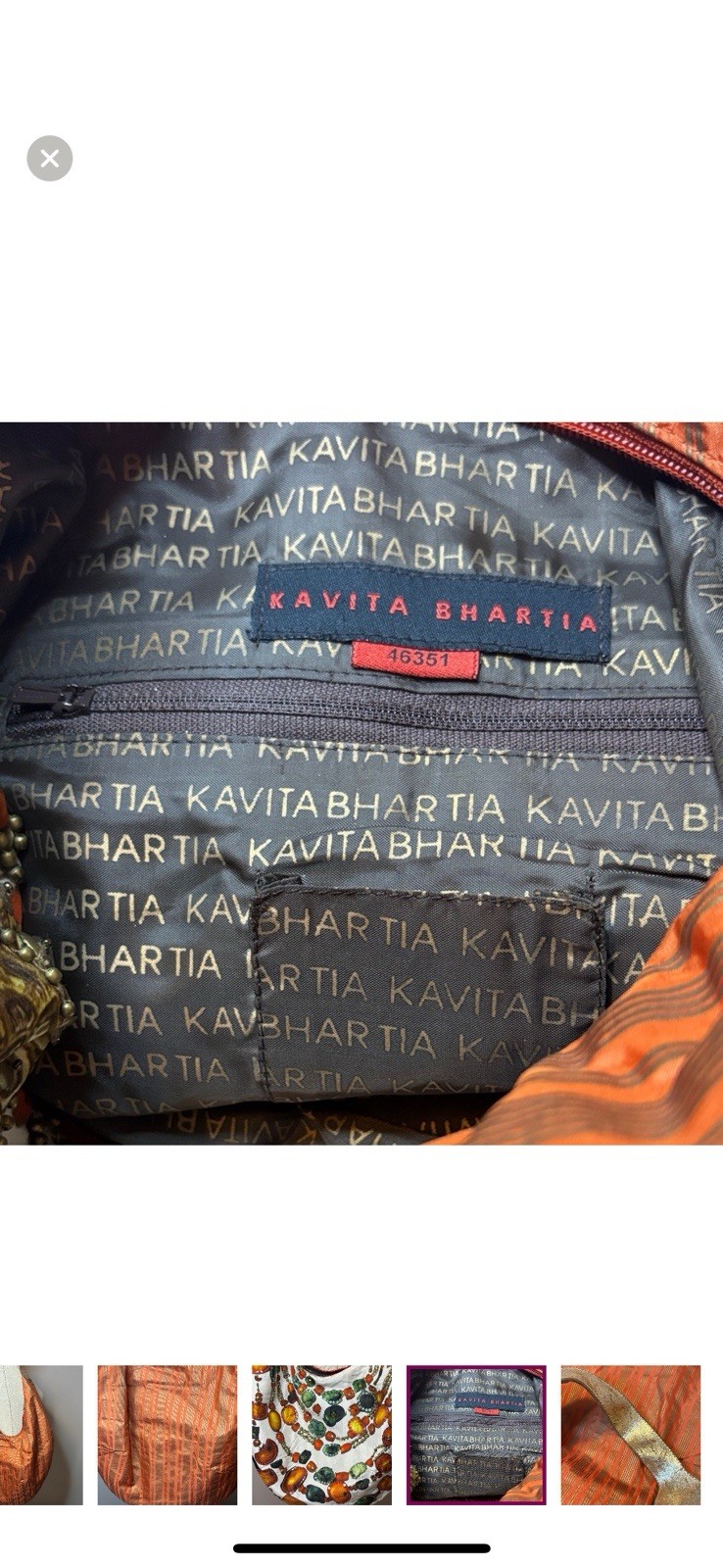 Kavita Bhartia Hobo Jewel Patterned Shoulder Bag-New without Tag