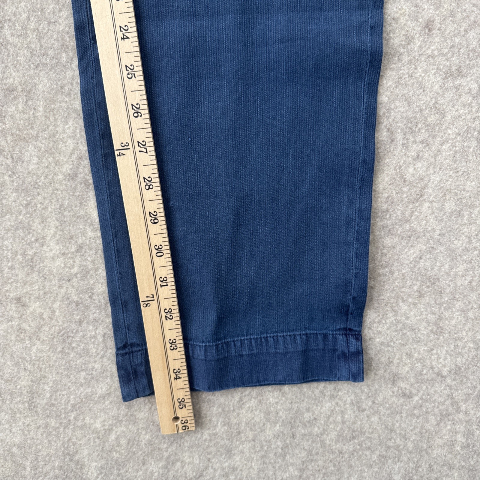 Haspel Corded Linen Blend Drawstring Trouser Blue Slim Fit Mens 36 New