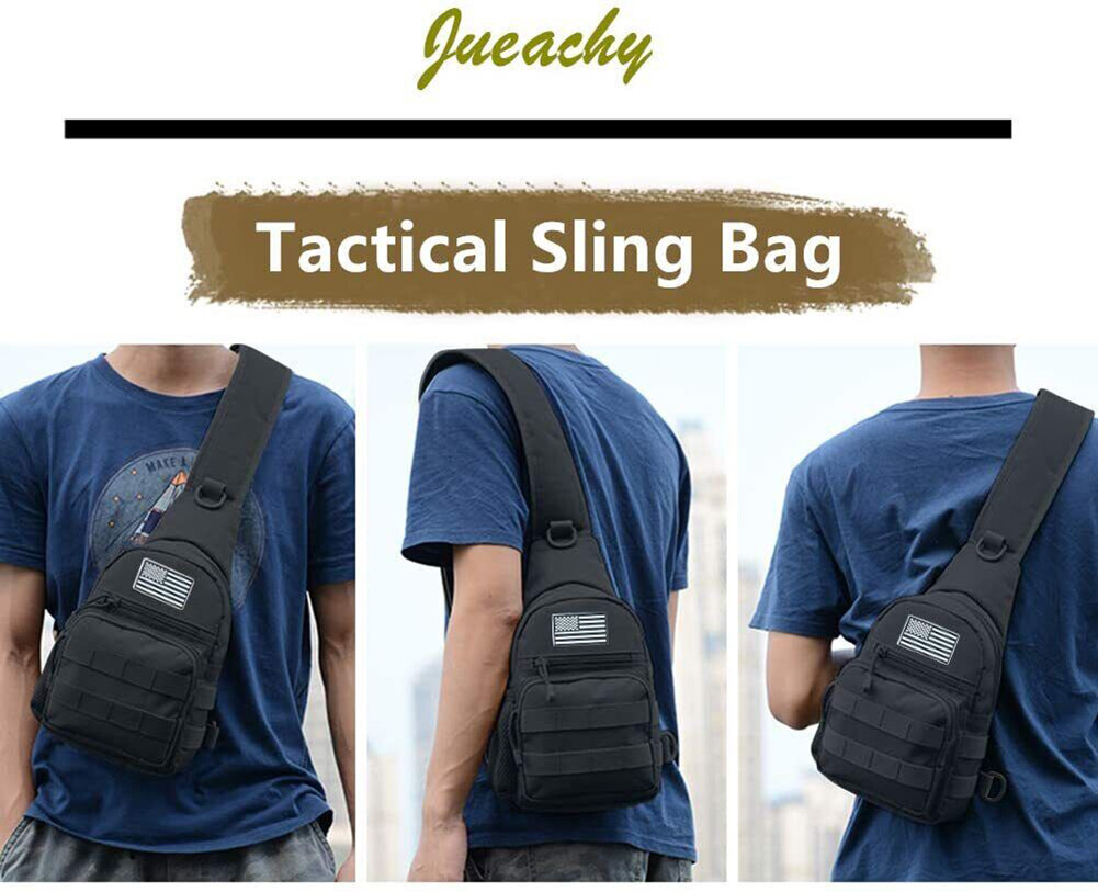 Mens Military Tactical Molle Chest Pack Backpack Sling Shoulder Crossbody Bag US