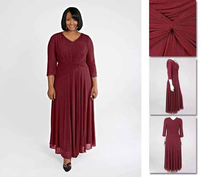 NEW! Zaftique LS GOSSAMER Long Dress GARNET Red 1Z 5Z / 16 32 / XL 1X 5X