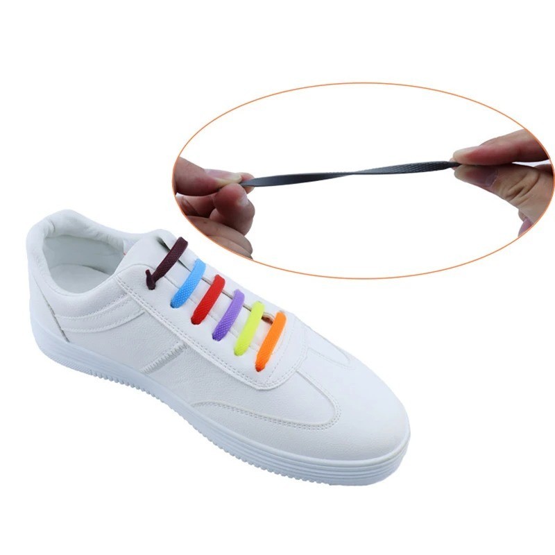 No Tie Shoelaces Elastic Shoe Laces Silicone Rubber For Kids Adults Sneakers USA