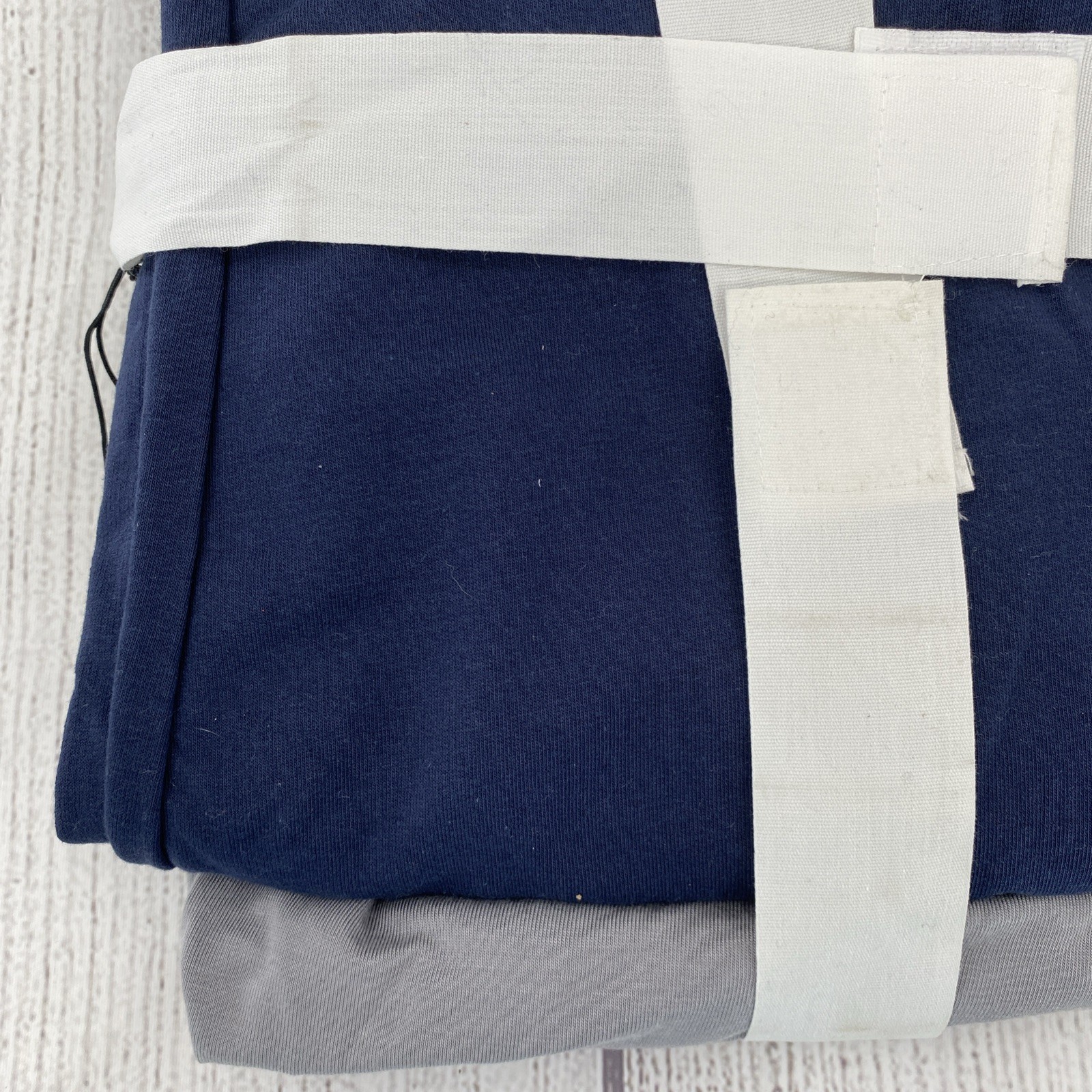 Porter + Ash Lounge Set Mens MEDIUM Gray Navy Blue Pajamas PJs Long Sleeve