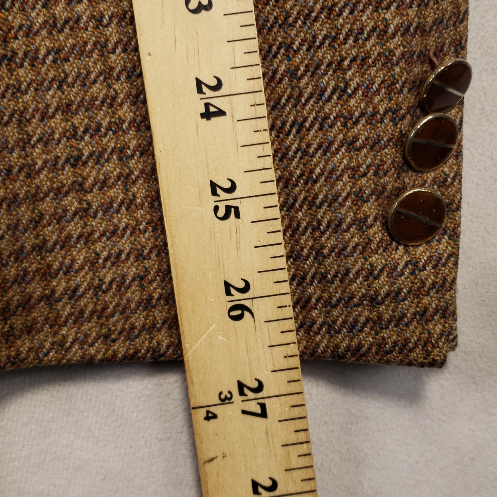 Mancillas Vintage Tweed Blazer Mens Size 44L Slim Houndstooth Wool Two Button