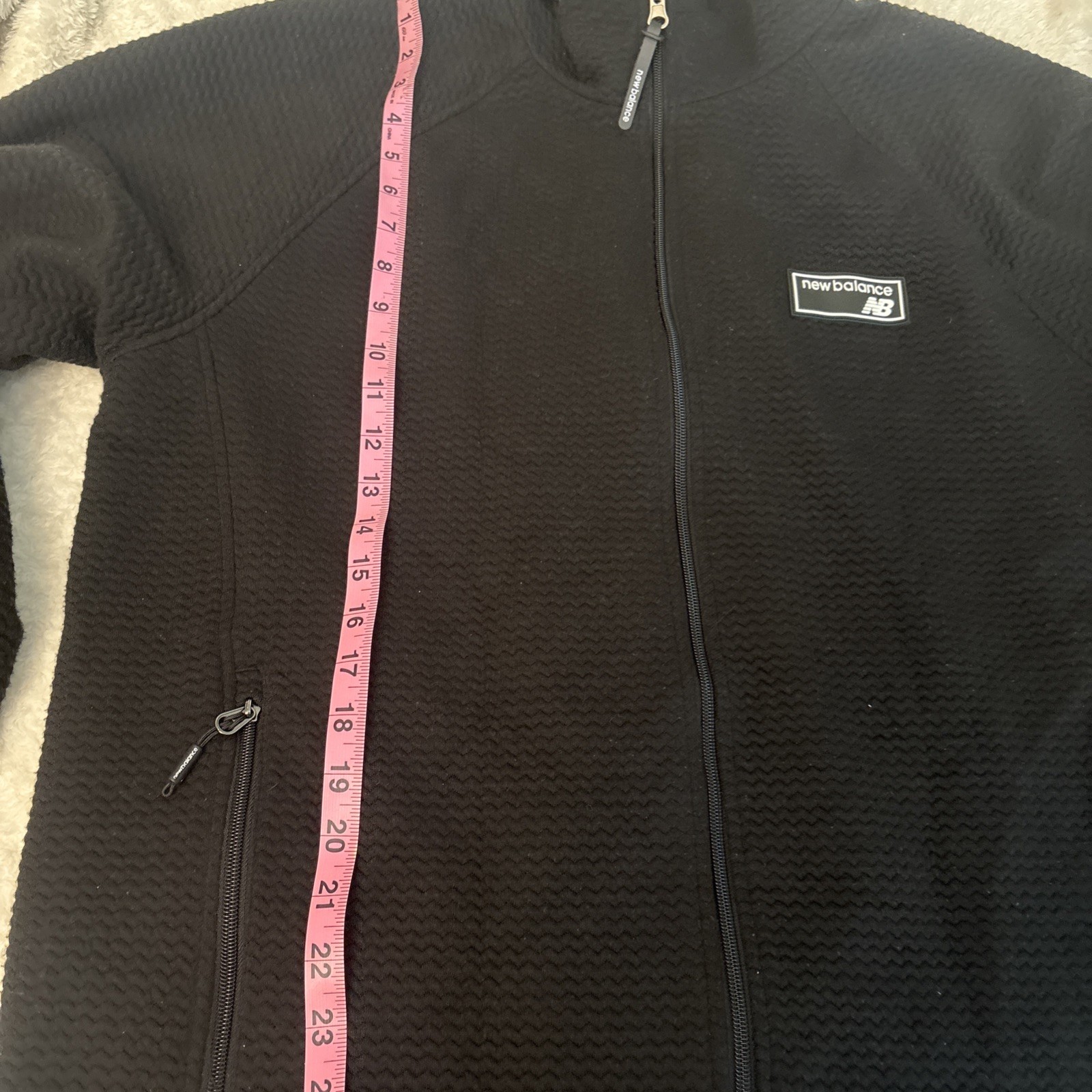 New Balance Athletic Hooded Textured Fabric Black Jacket Men’s Size XL