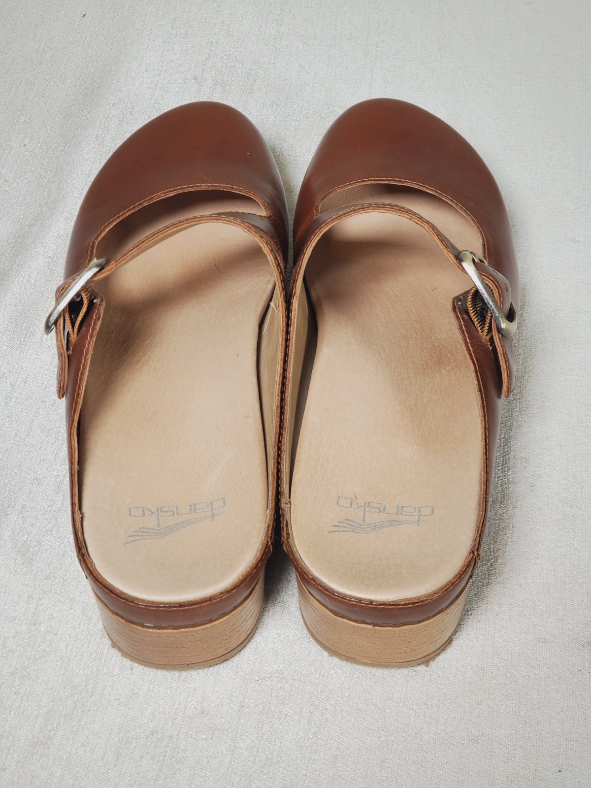 Dansko Britney Oiled Pull Up Tan Clogs Leather Strap Women’s US 10.5 – 11 EU 41