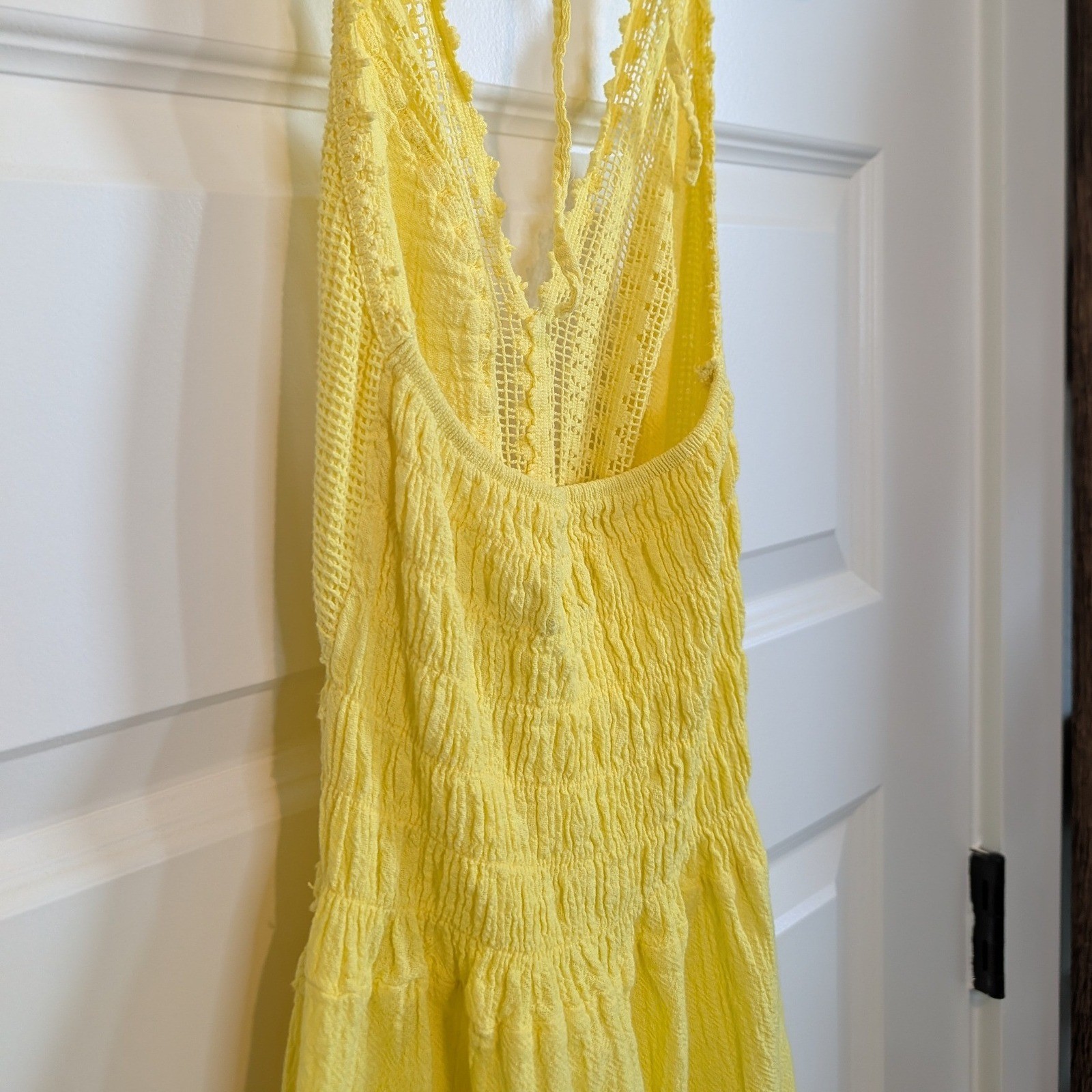 Sea Spice Cotton Crochet Lace Halter Dress