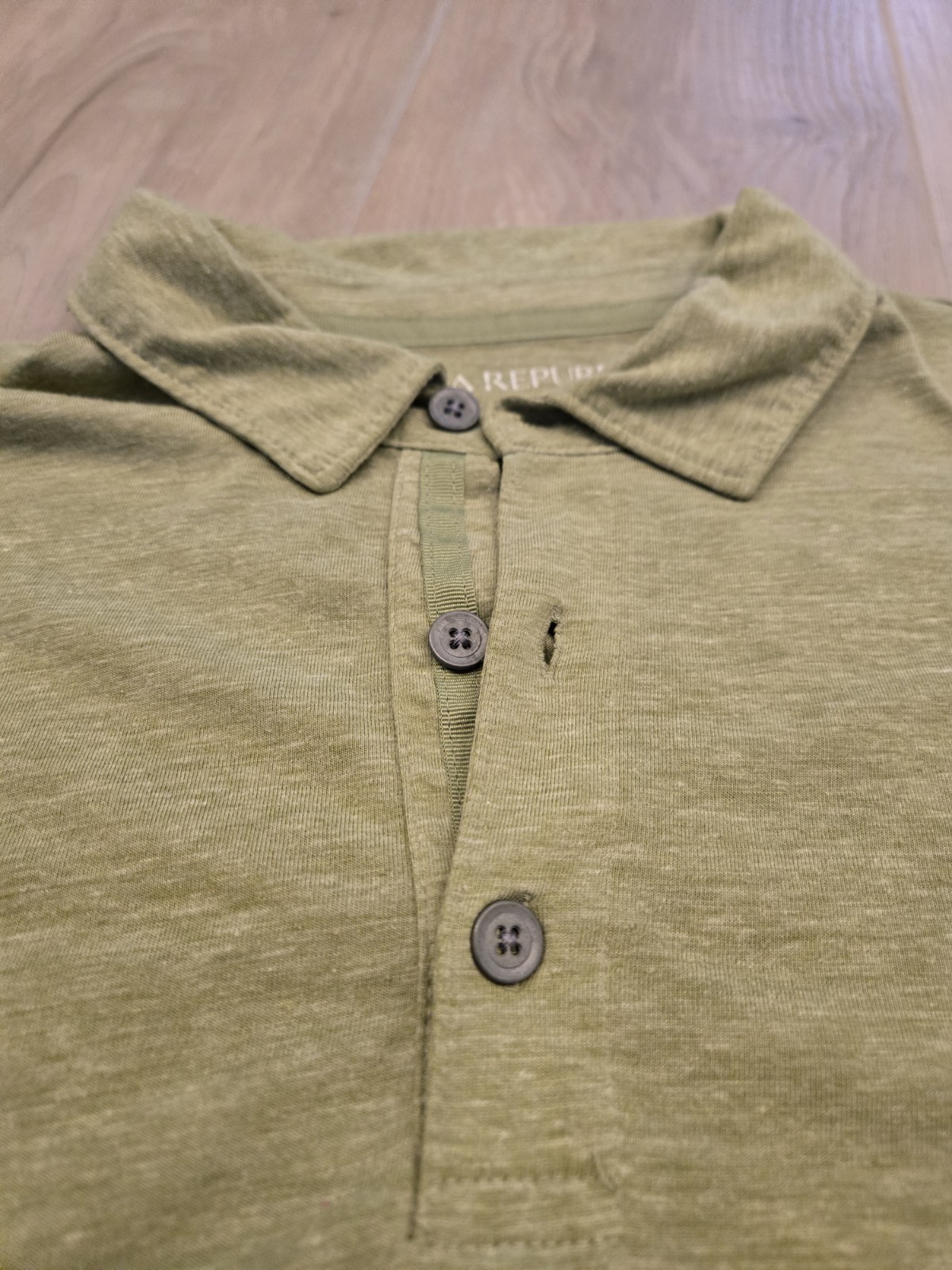 Banana Republic Vintage Wash Men’s Polo Light Olive Green Size M Pre-owned