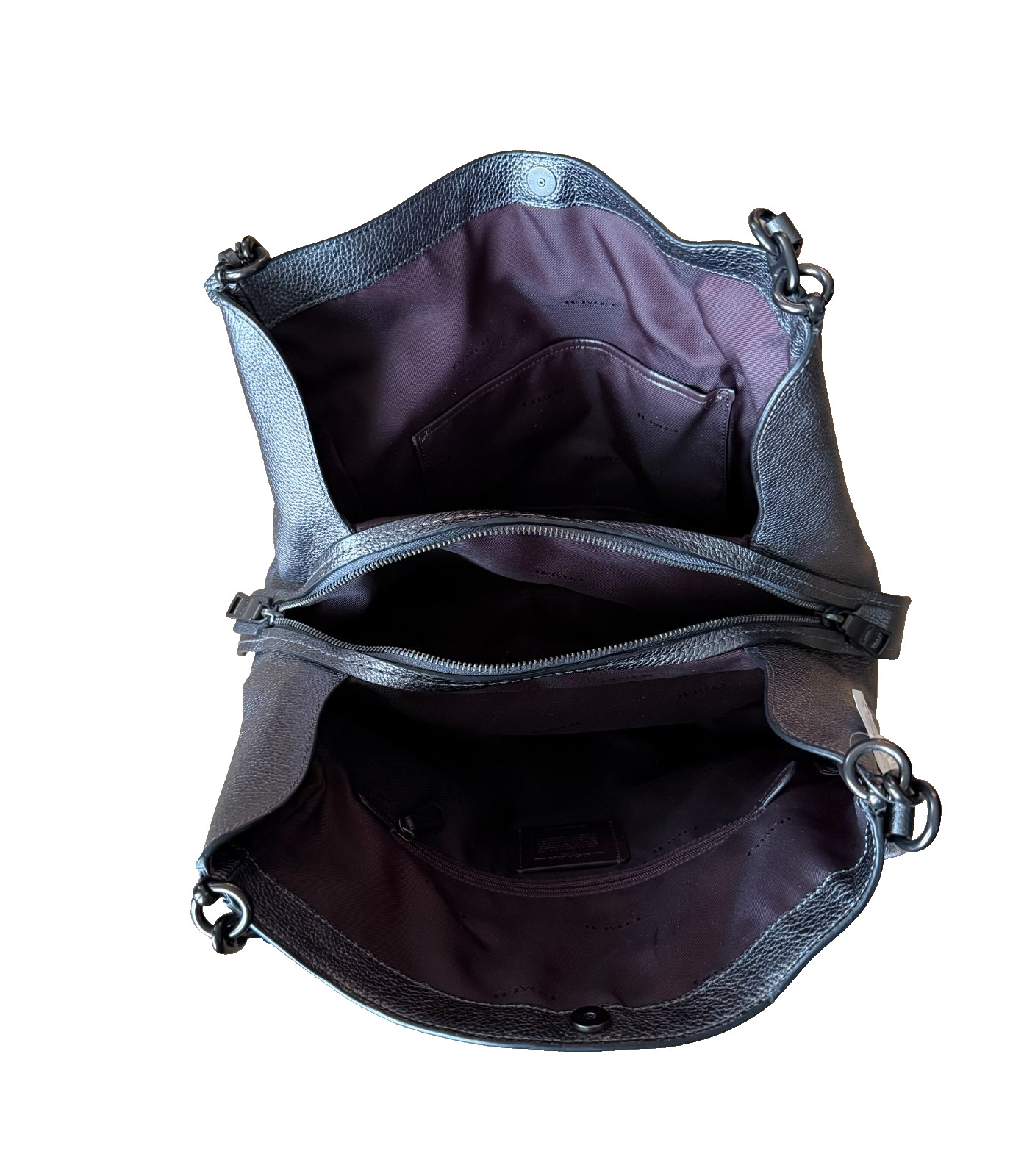 COACH DALTON BAG 31 | METALLIC GRAPHITE PEBBLED LEATHER | SOLD OUT! | NWT!