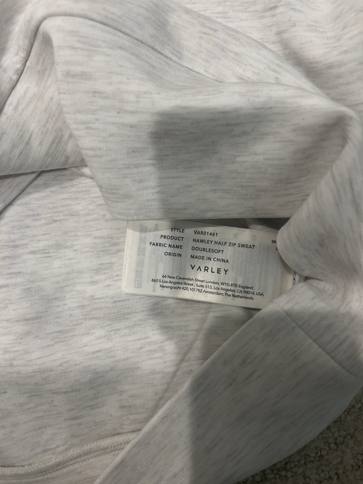 VARLEY Woman’s ivory marl Hawley half zip Sweater/pullover, SZ S, BNWT**