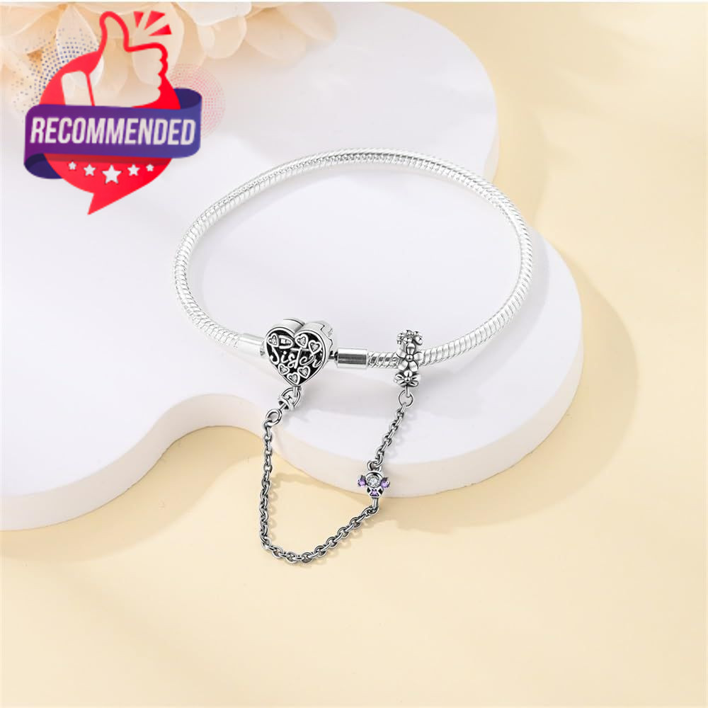 925 Sterling 7.9In 20 Cm For Wristsize 7.1In Heart-Shaped Bracelet