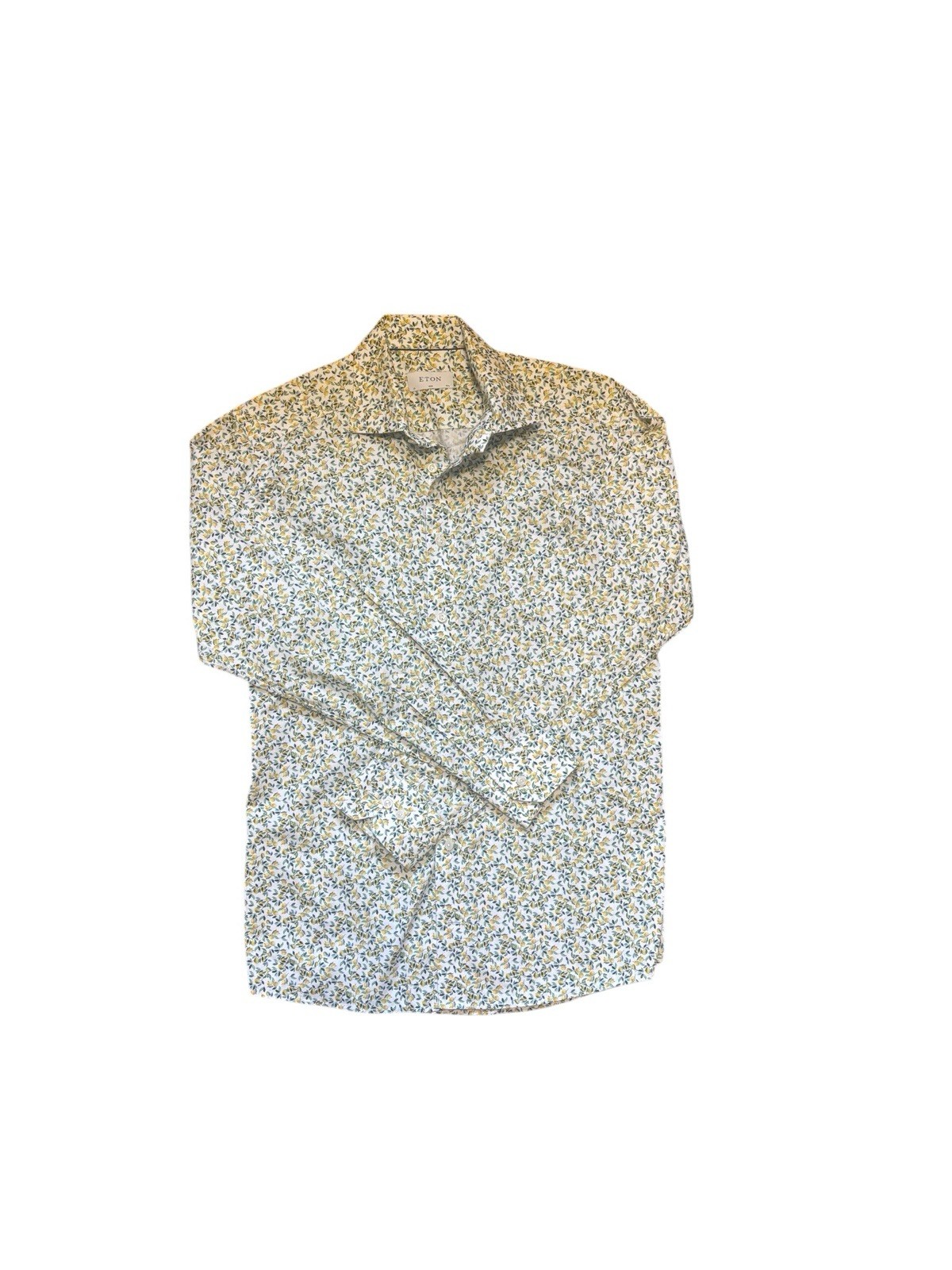 Eton Lemon Twill Slim Shirt Size 39 15.5 Long Sleeve Button Up Dress Shirt Men’s